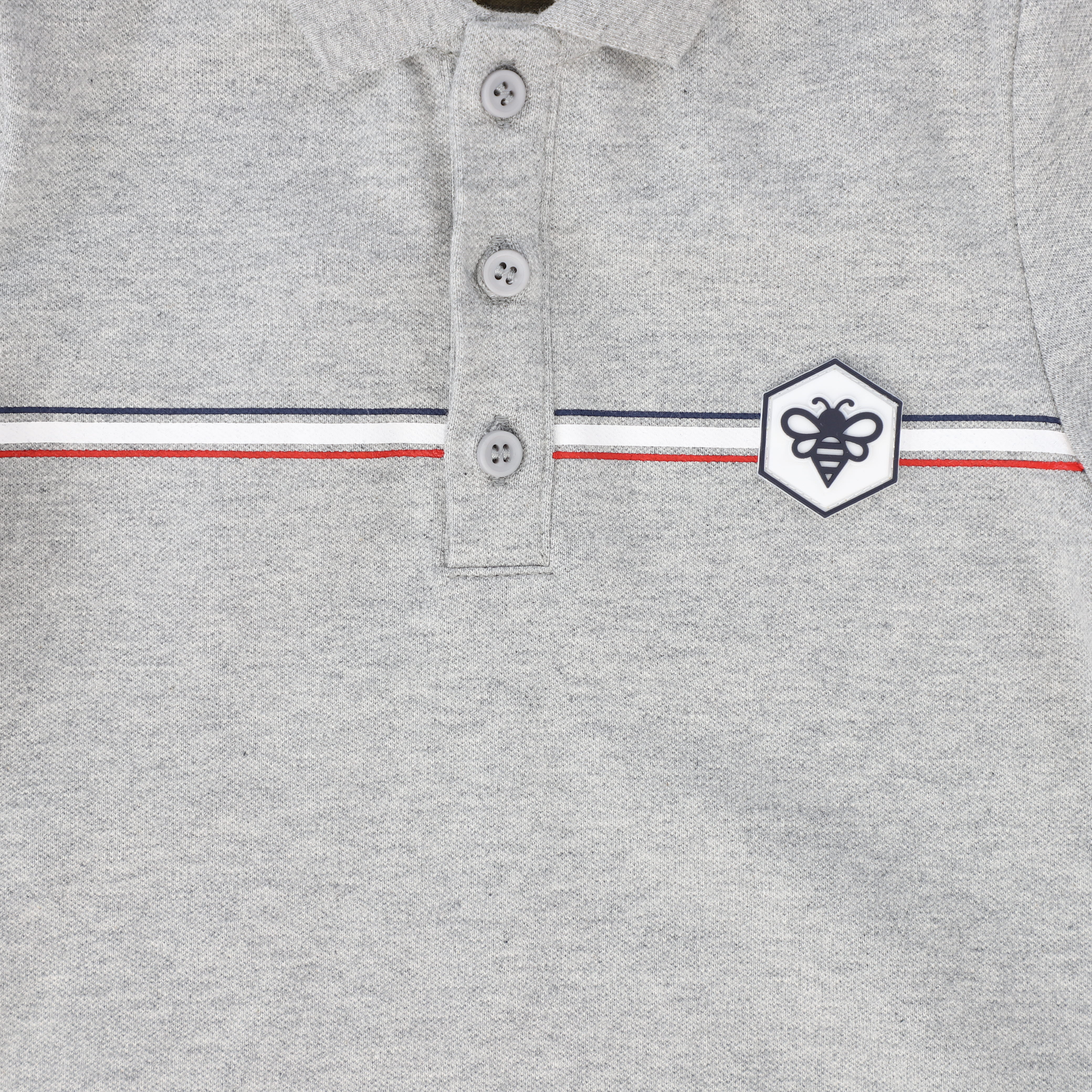 LE BOURDON GREY BEE PATCH POLO - Image 3