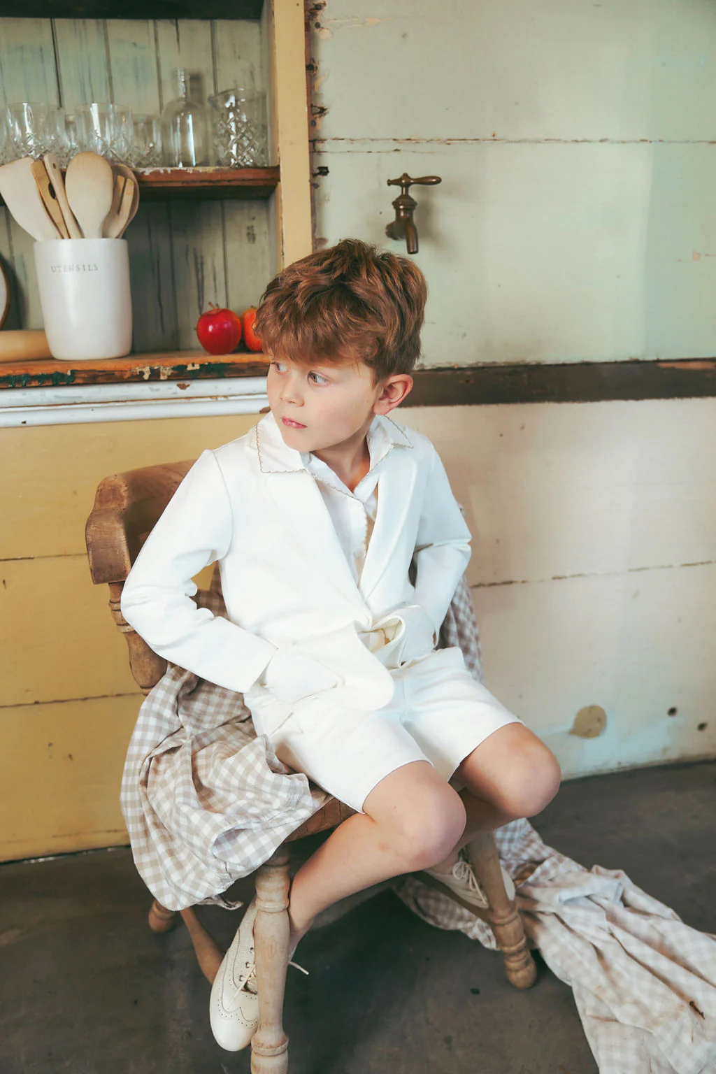 LE BOURDON IVORY PONTE EMBROIDERED POCKET BLAZER - Image 4