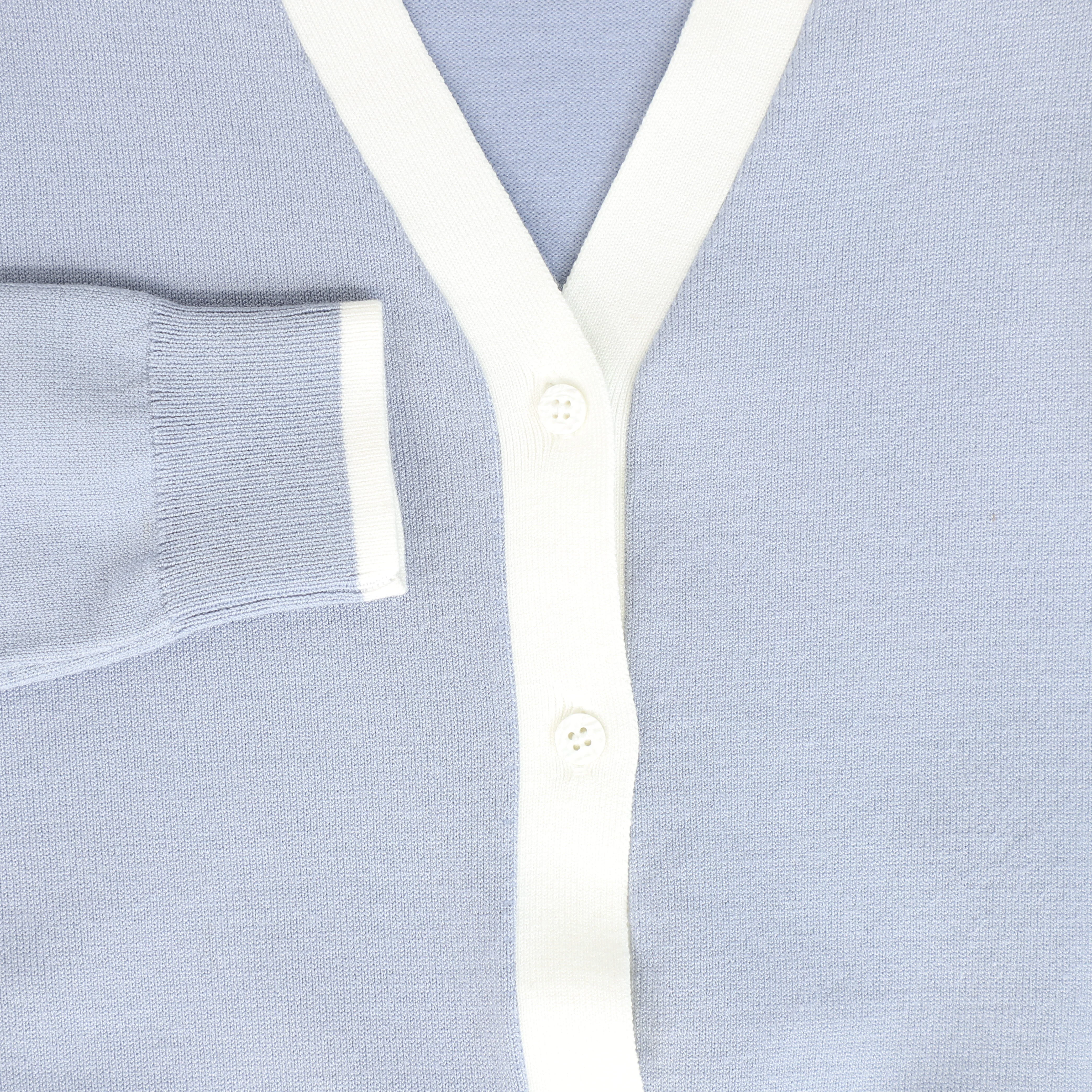 LE BOURDON POWDER BLUE TRIM CARDIGAN [FINAL SALE] - Image 3