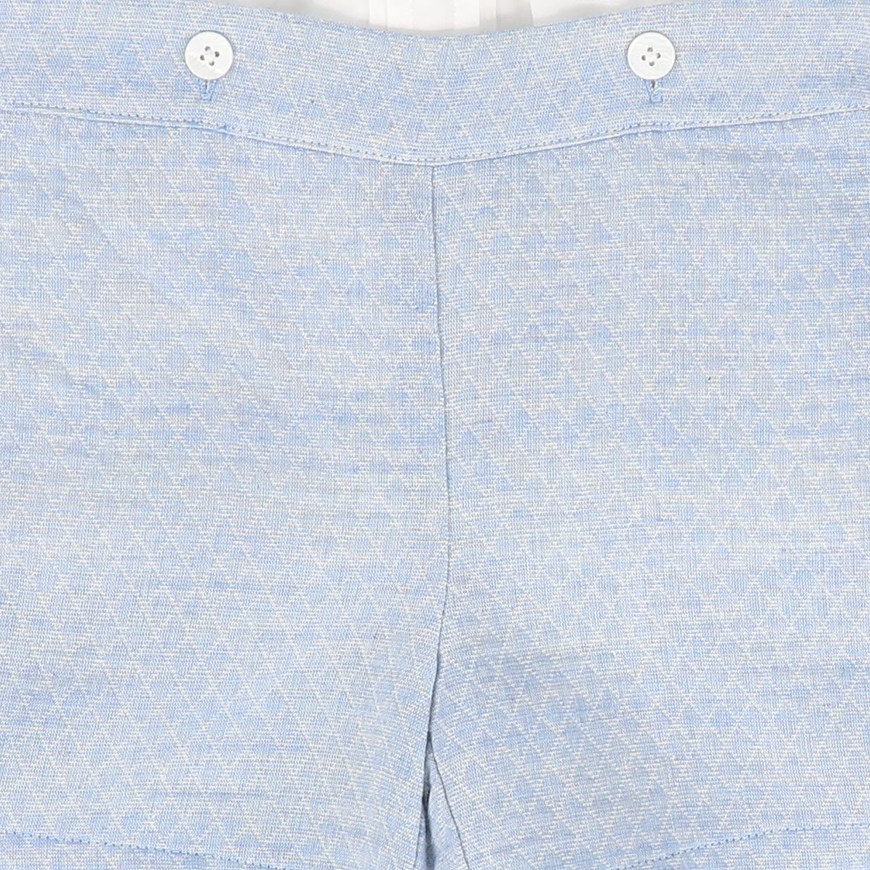 LE BOURDON LIGHT BLUE TEXTURED PIPED TRIM SHORTS SET - Image 2