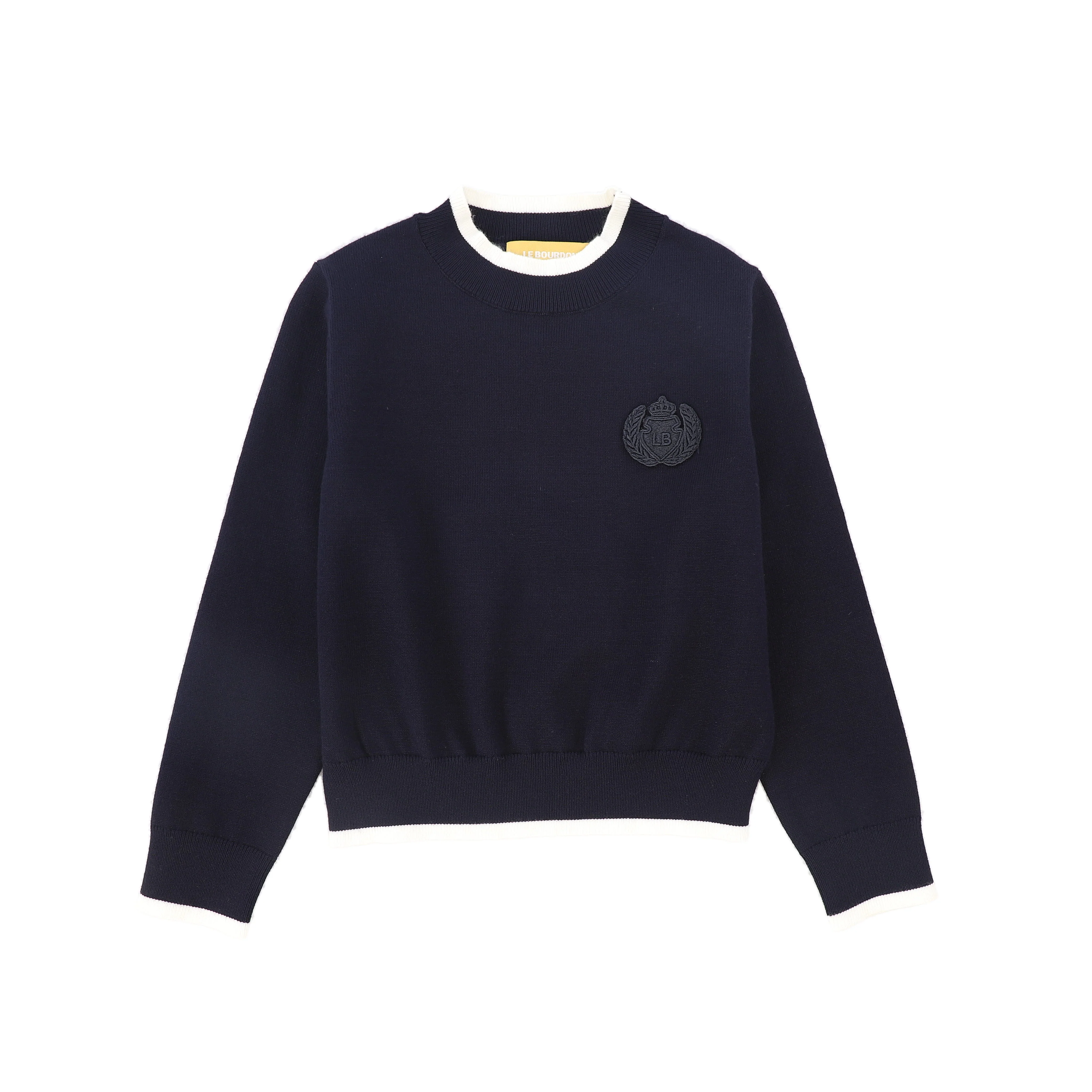 LE BOURDON NAVY TRIM BORDER SWEATER [FINAL SALE]
