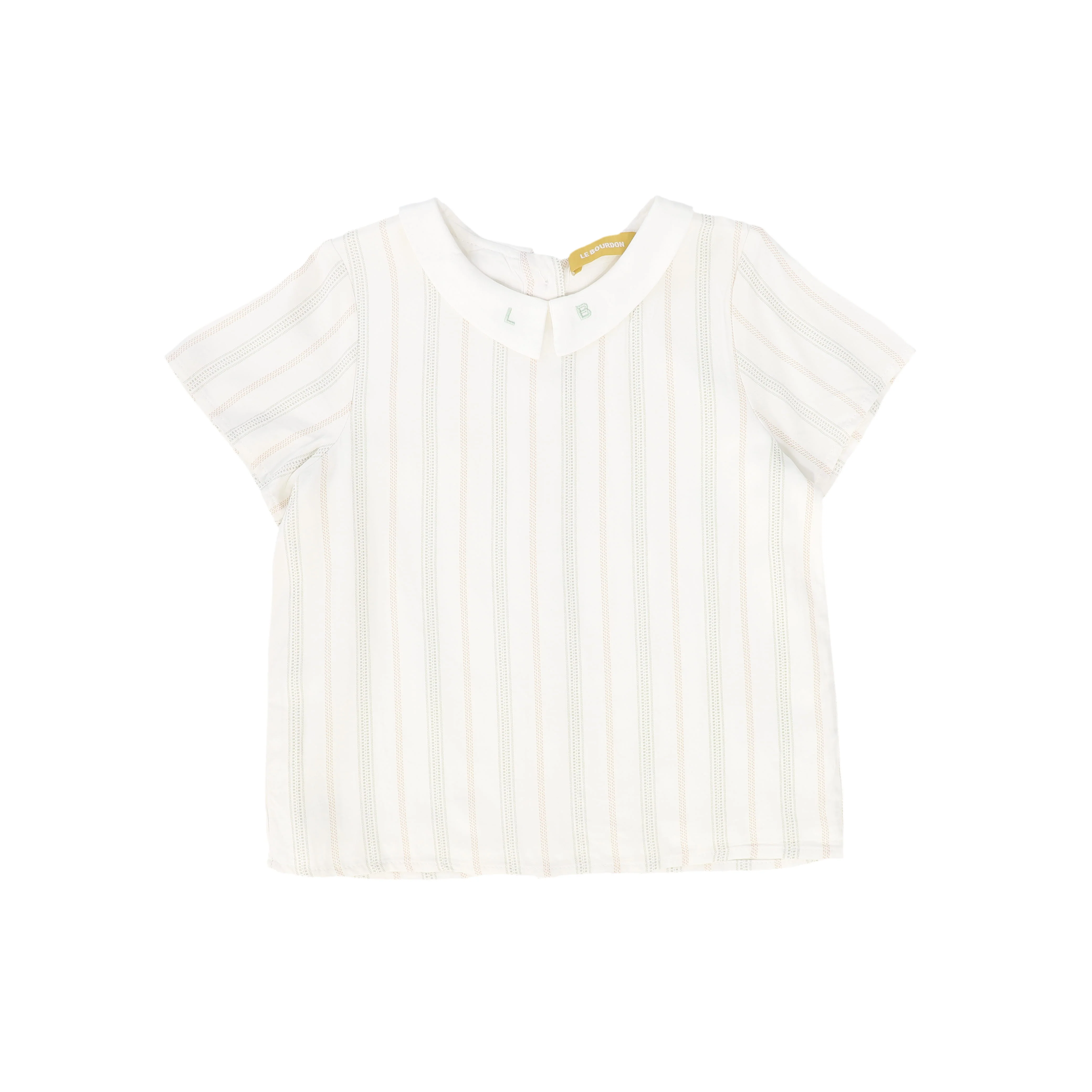LE BOURDON SAGE STRIPE COLLAR BLOUSE [FINAL SALE]