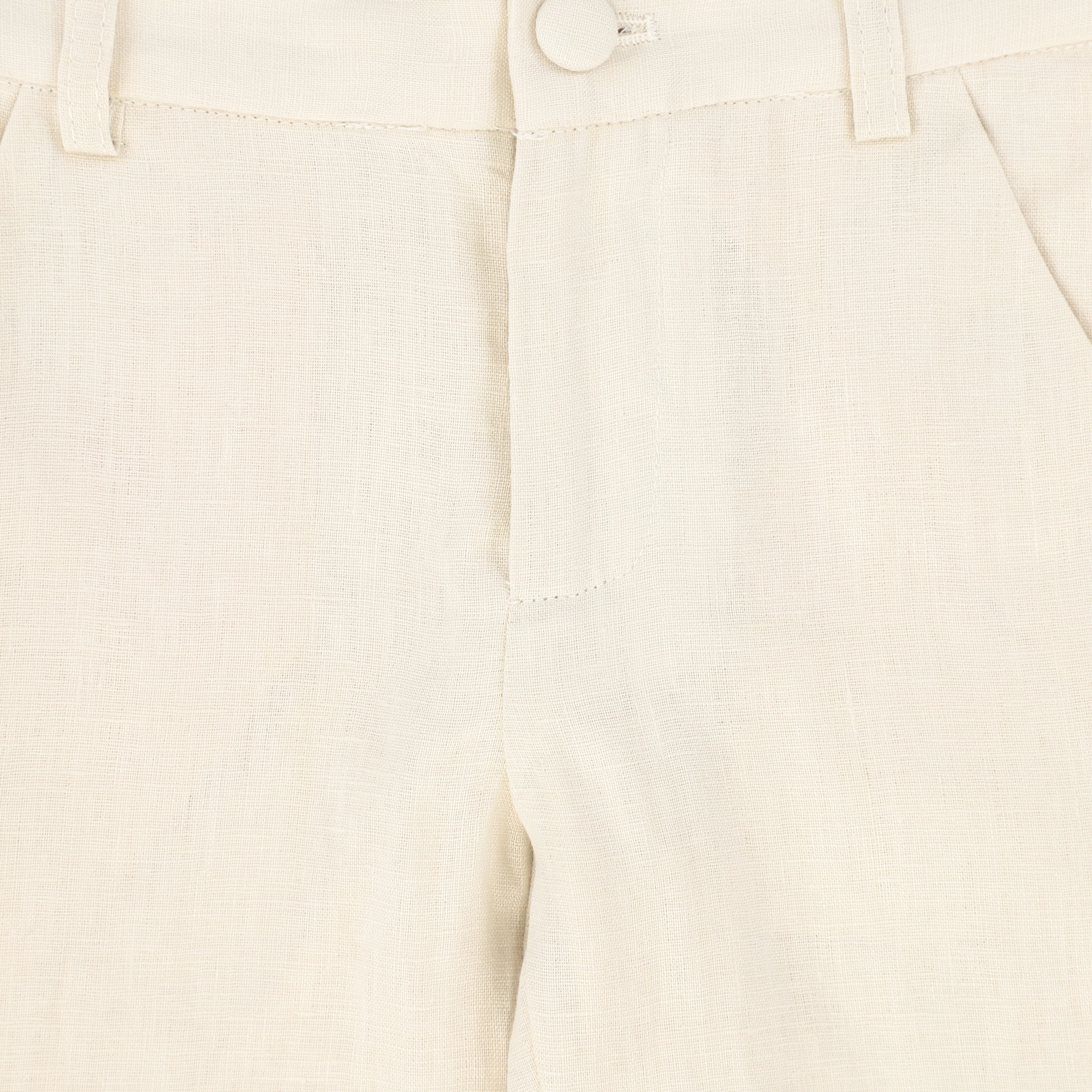LE BOURDON TAN FITTED LINEN PANTS - Image 3