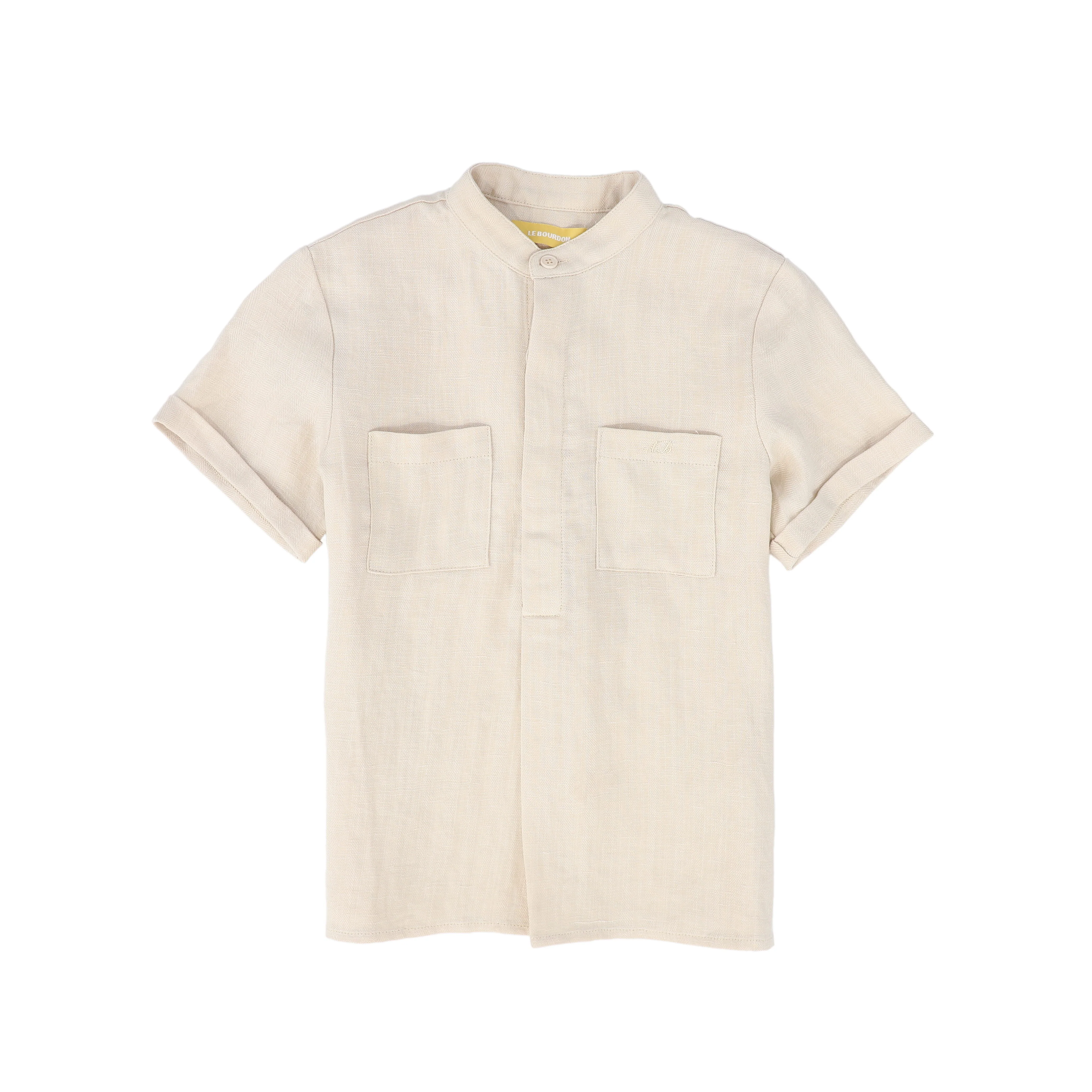 LE BOURDON TAN LINEN POCKET SHIRT [FINAL SALE]