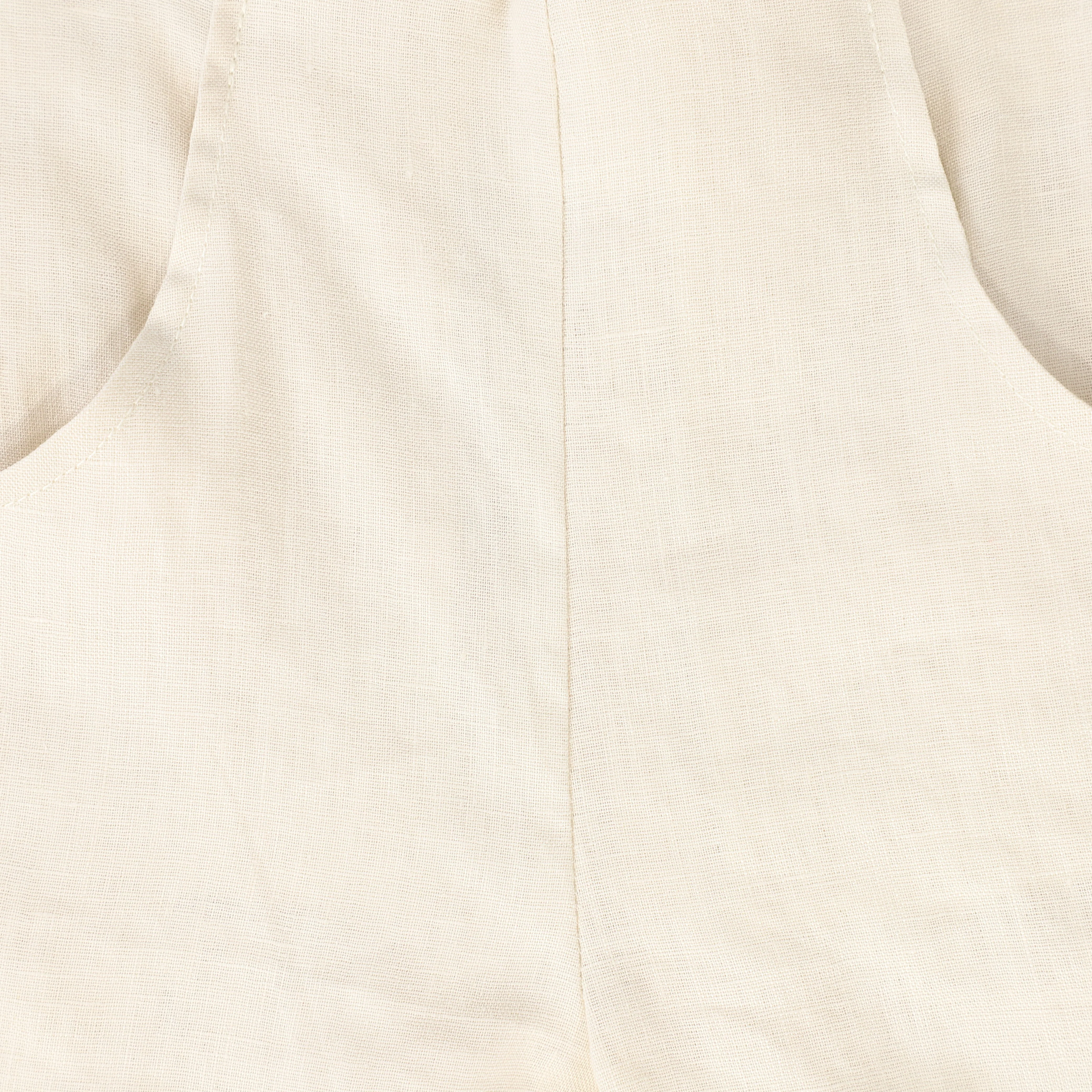 LE BOURDON TAN LINEN SEAM SHORTS - Image 3