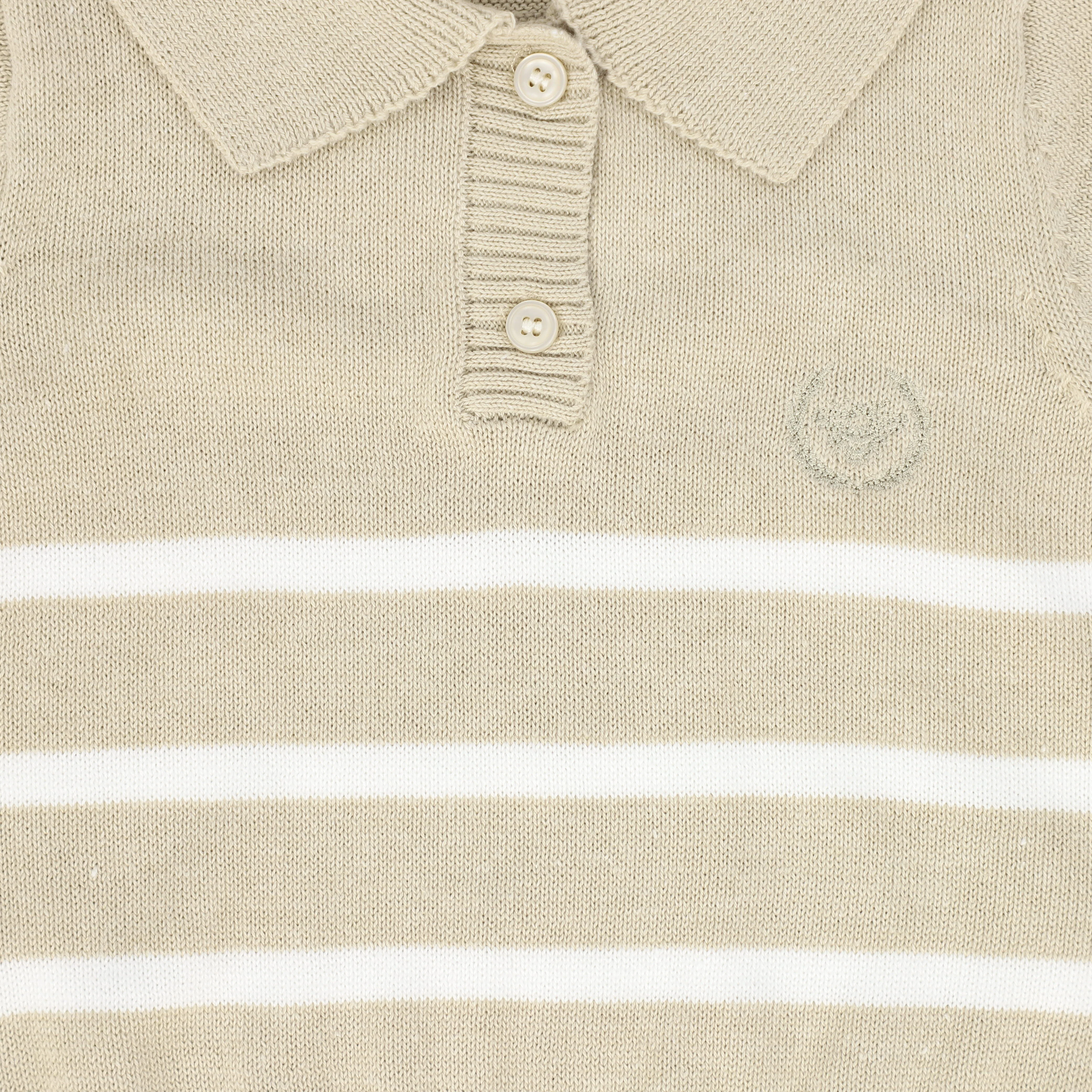 LE BOURDON TAN TRIM KNIT SS SWEATER - Image 3