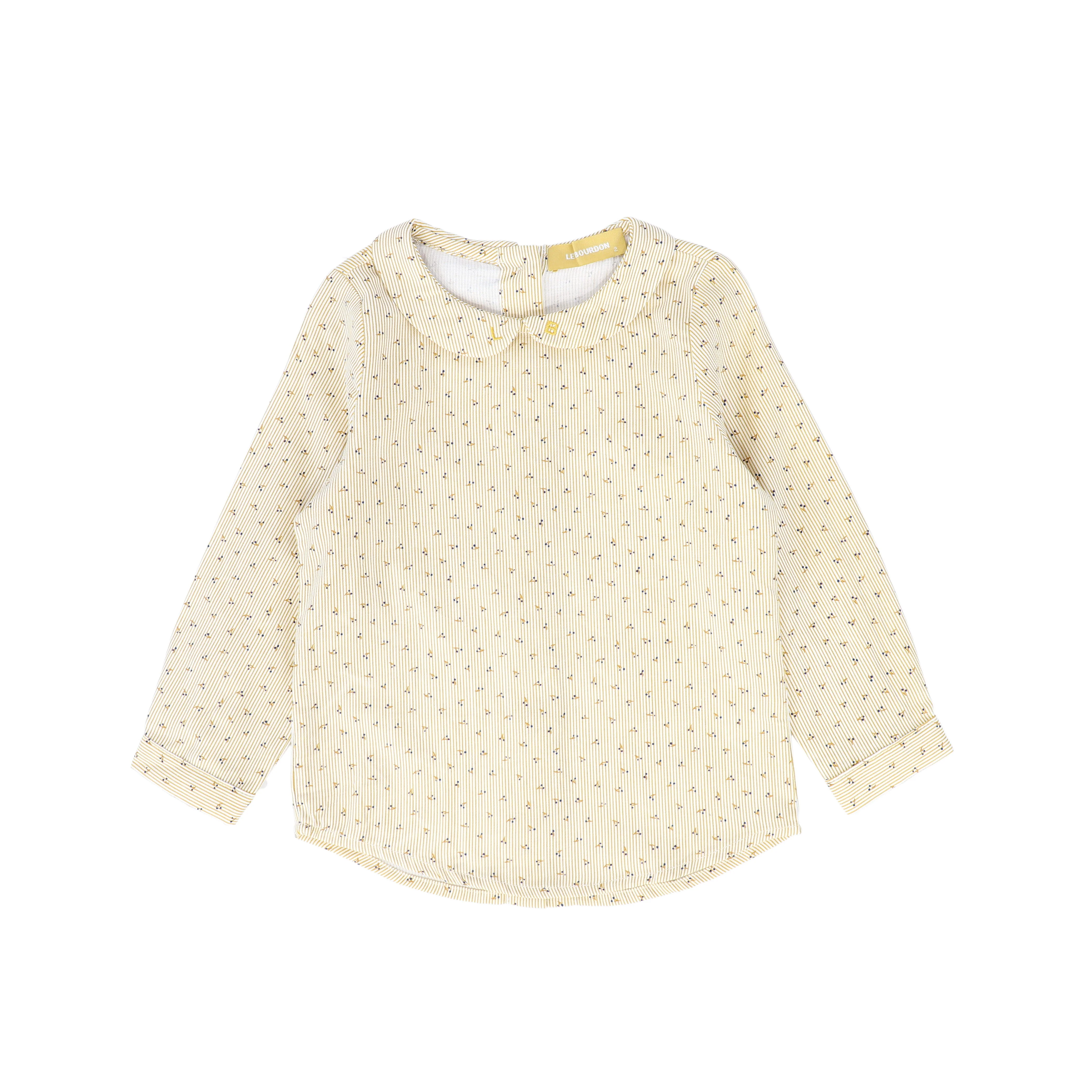 LE BOURDON PALE YELLOW CHERRY BUTTON SHIRT [FINAL SALE]