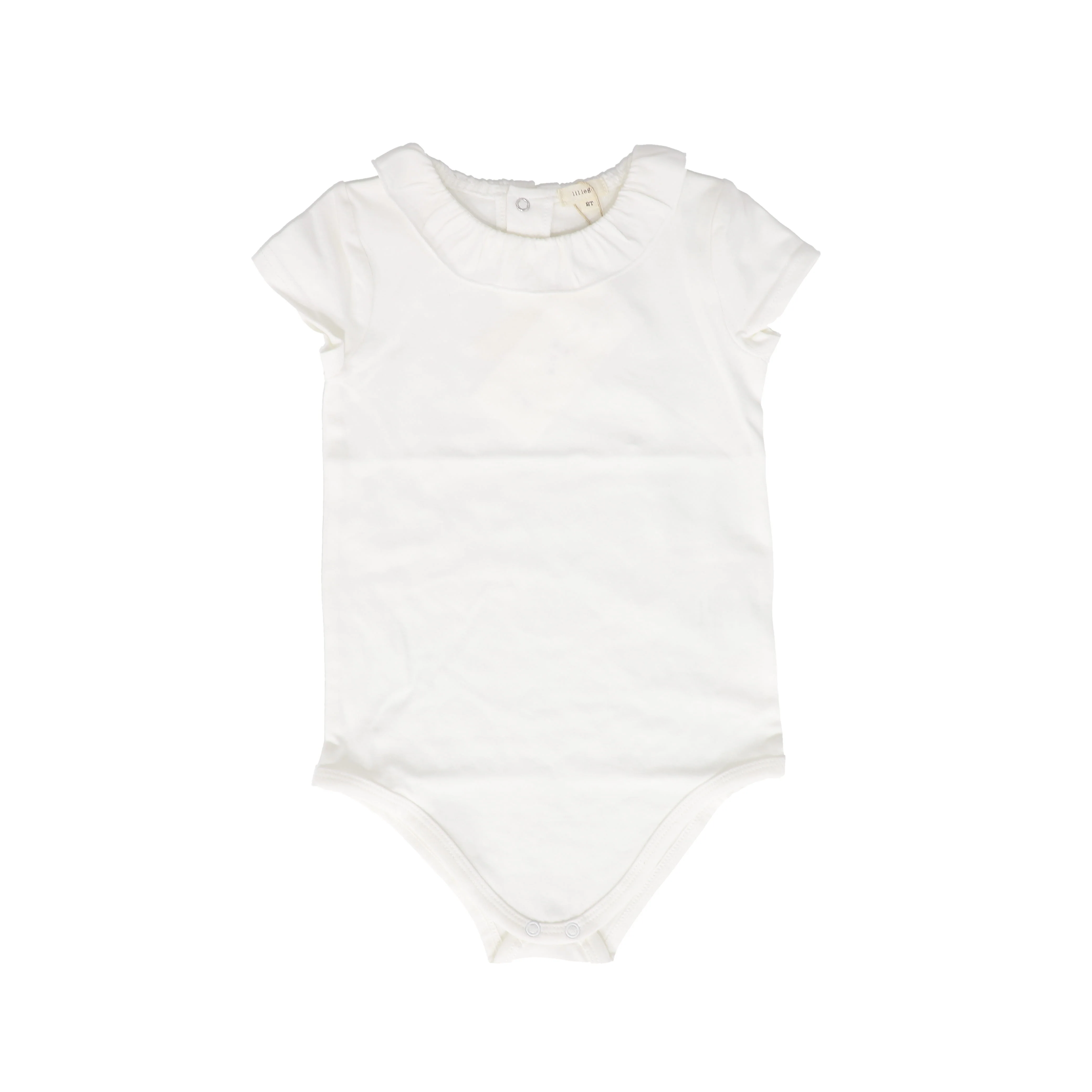 LIL LEGS WHITE RUFFLE ONESIE SS