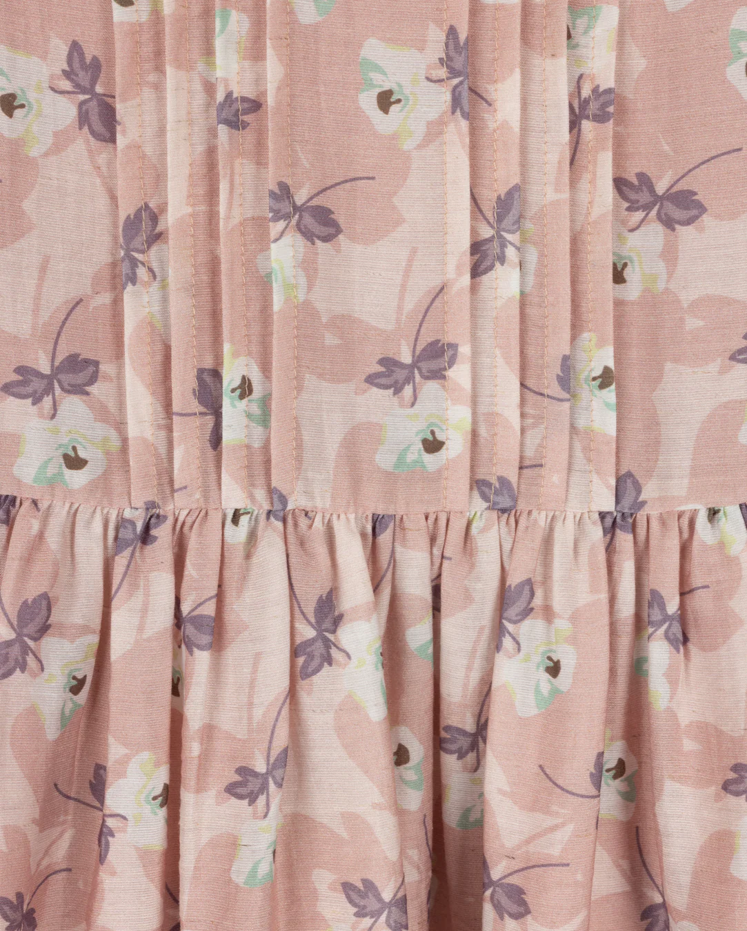 LILOU PINK FLORAL PLEAT COLLAR DRESS - Image 2