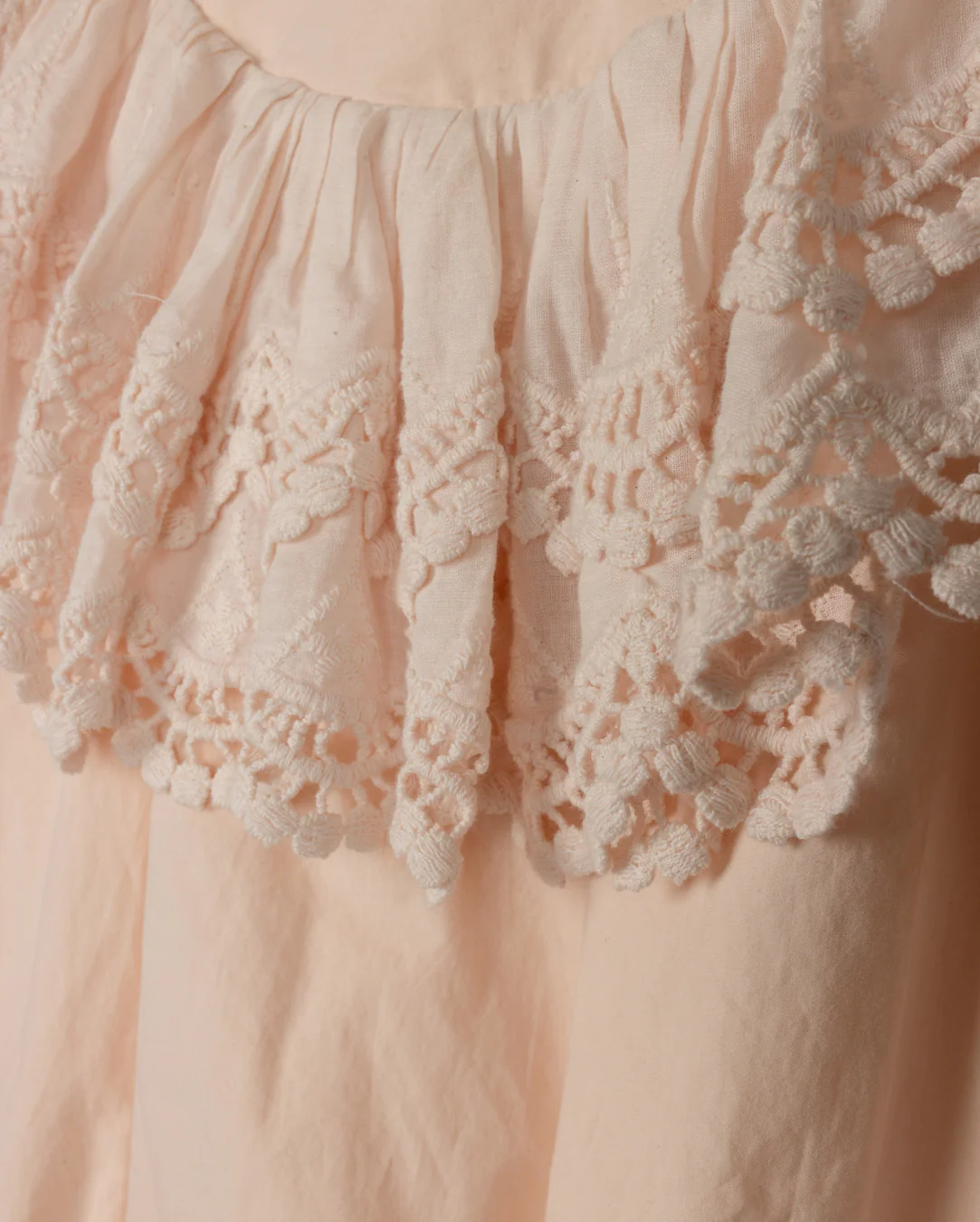 LILOU PALE PINK LACE RUFFLE TRIM ROMPER - Image 2