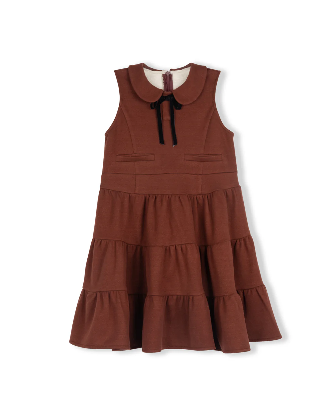 LILOU RUST WOOL TIERED RIBBON JUMPER [FINAL SALE]