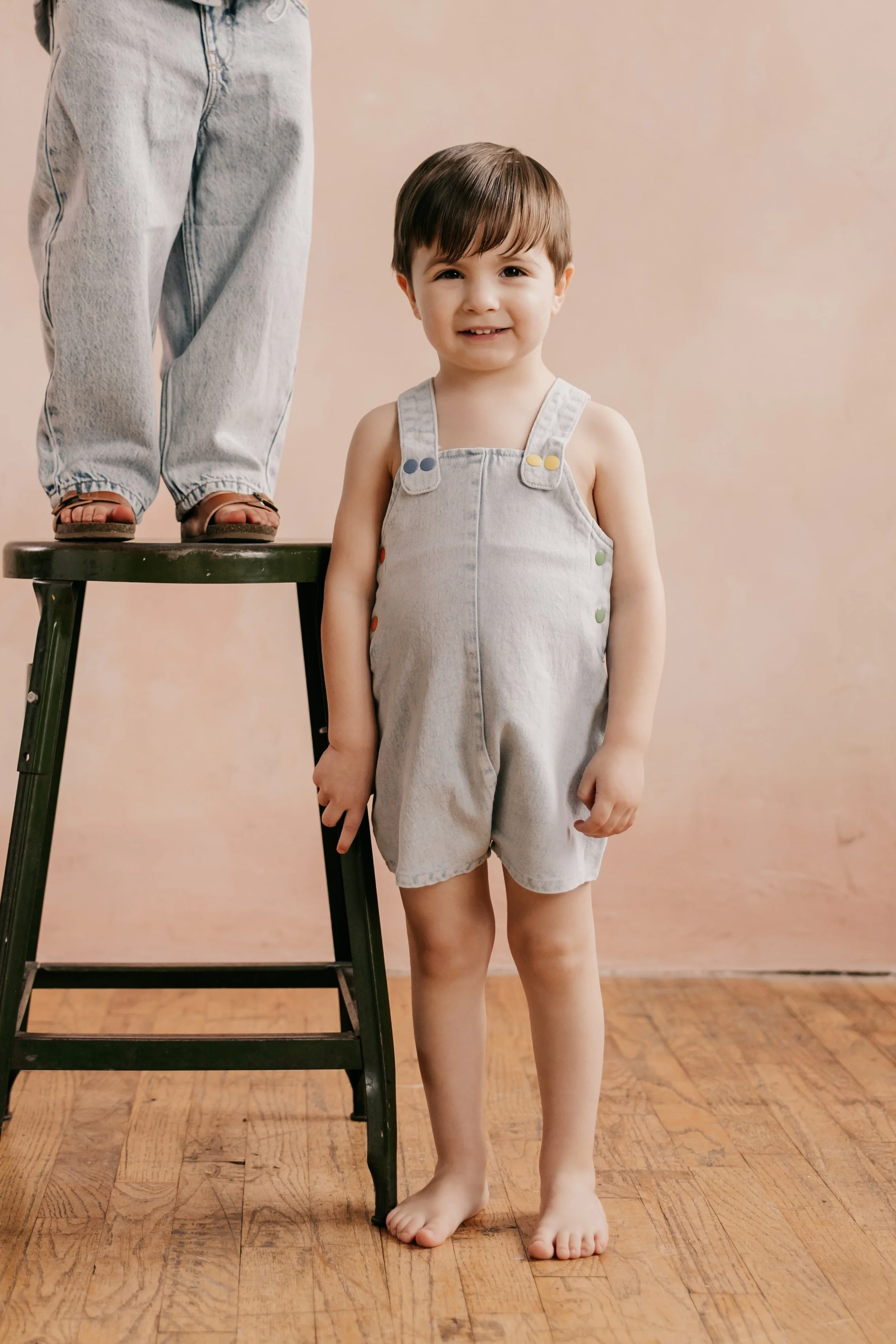 LIMITED EDITION LIGHT BLUE DENIM SNAP TRIM OVERALLS - Image 3