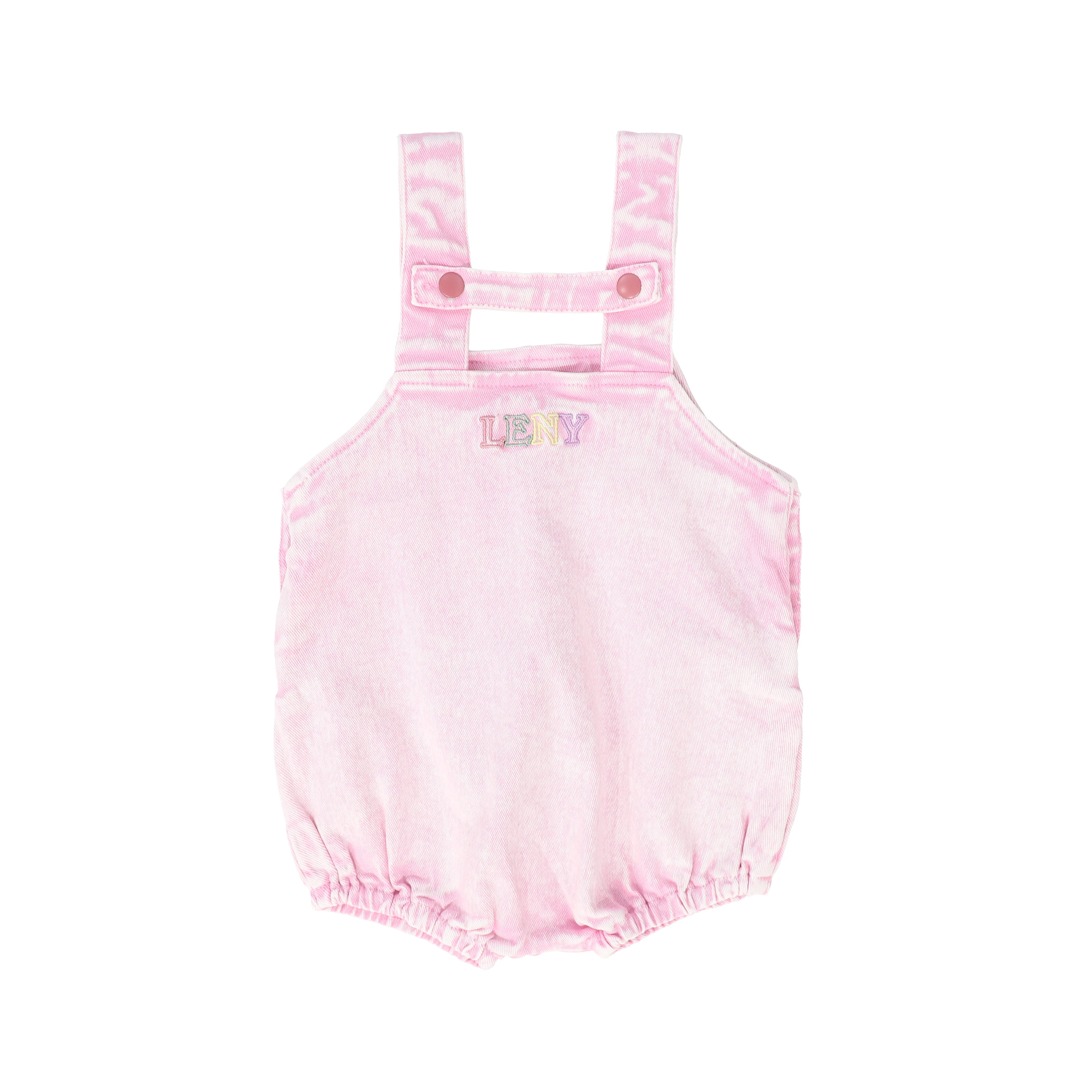 LIMITED EDITION PINK DENIM SNAP TRIM ROMPER - Image 2
