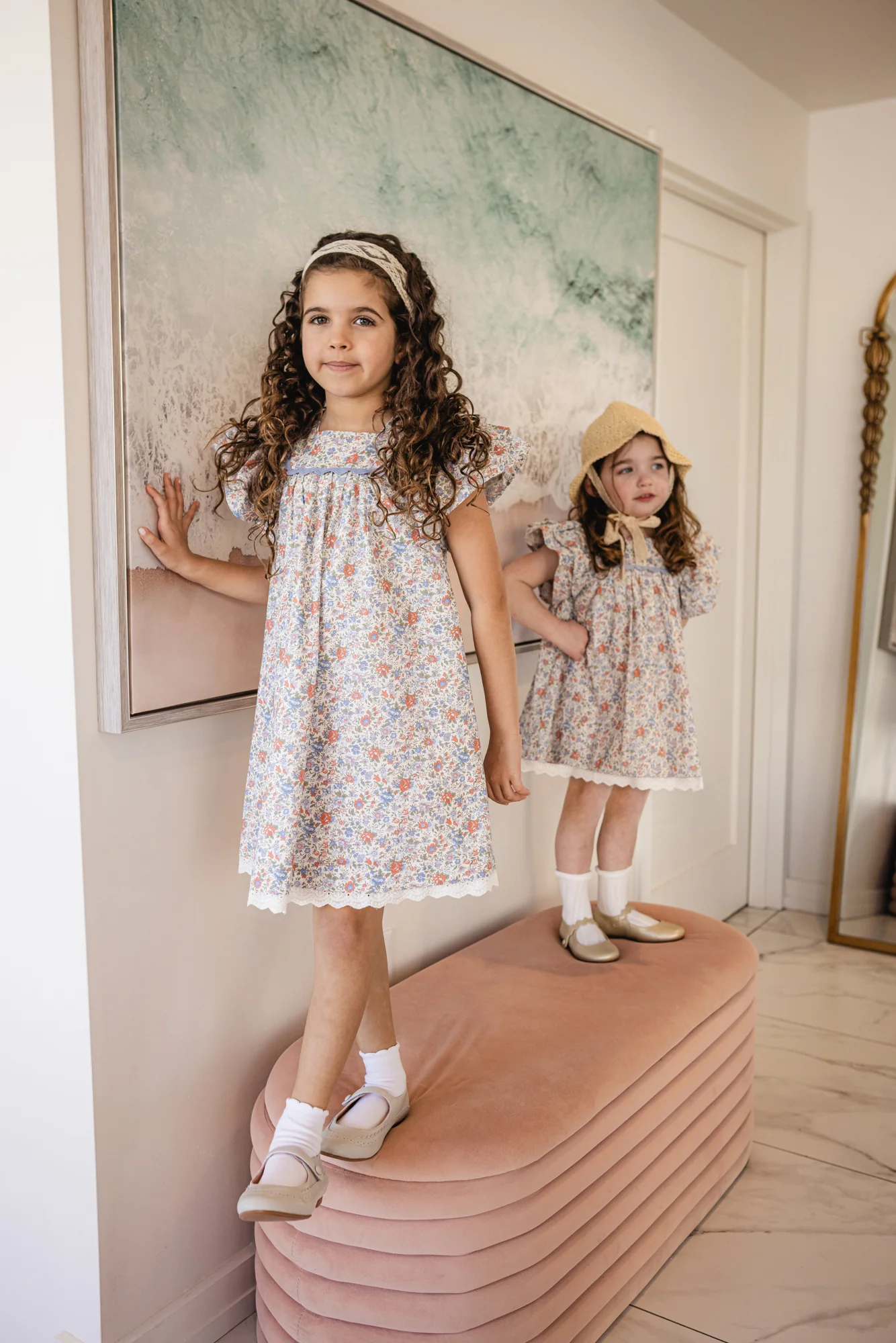 LIMONANA LIGHT BLUE/RED FLORAL DRESS - Image 2