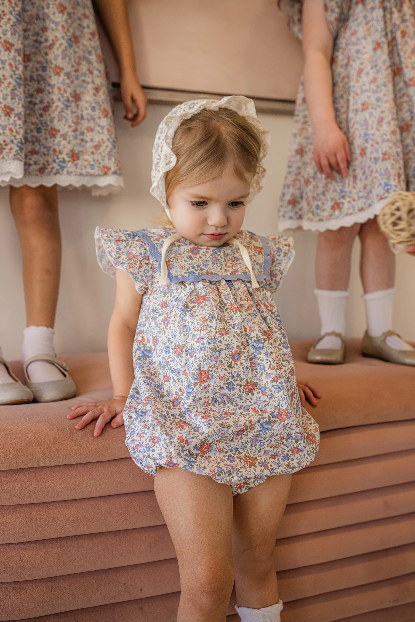 LIMONANA LIGHT BLUE/RED FLORAL ROMPER - Image 2