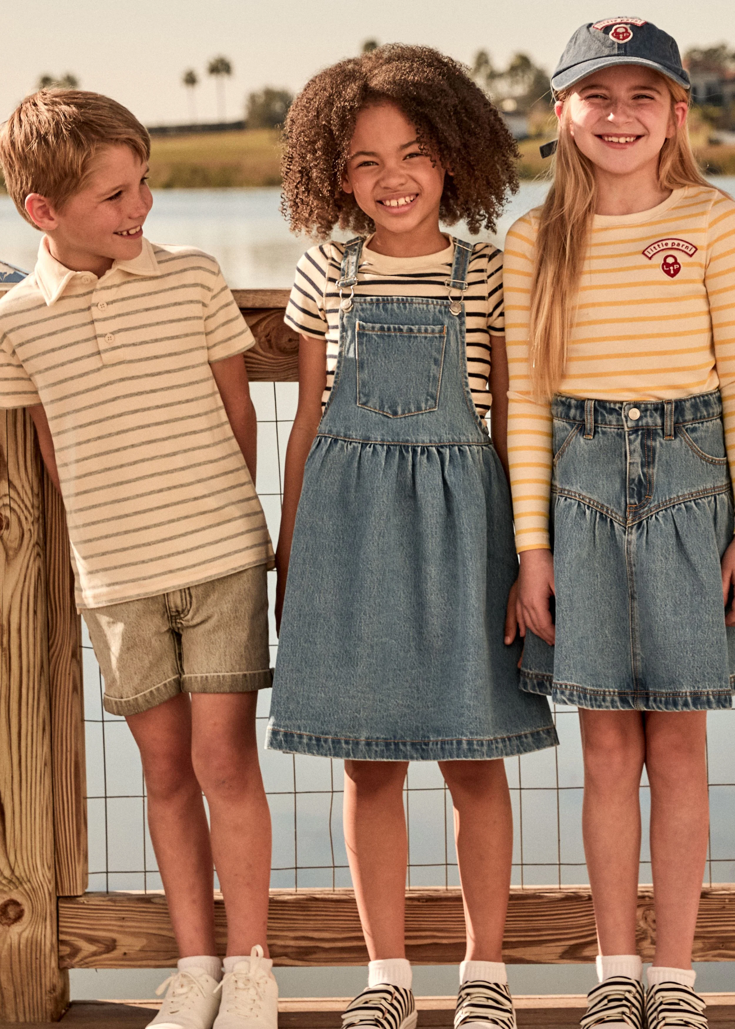 LITTLE PARNI BLUE DENIM DROP WAIST SKIRT - Image 2