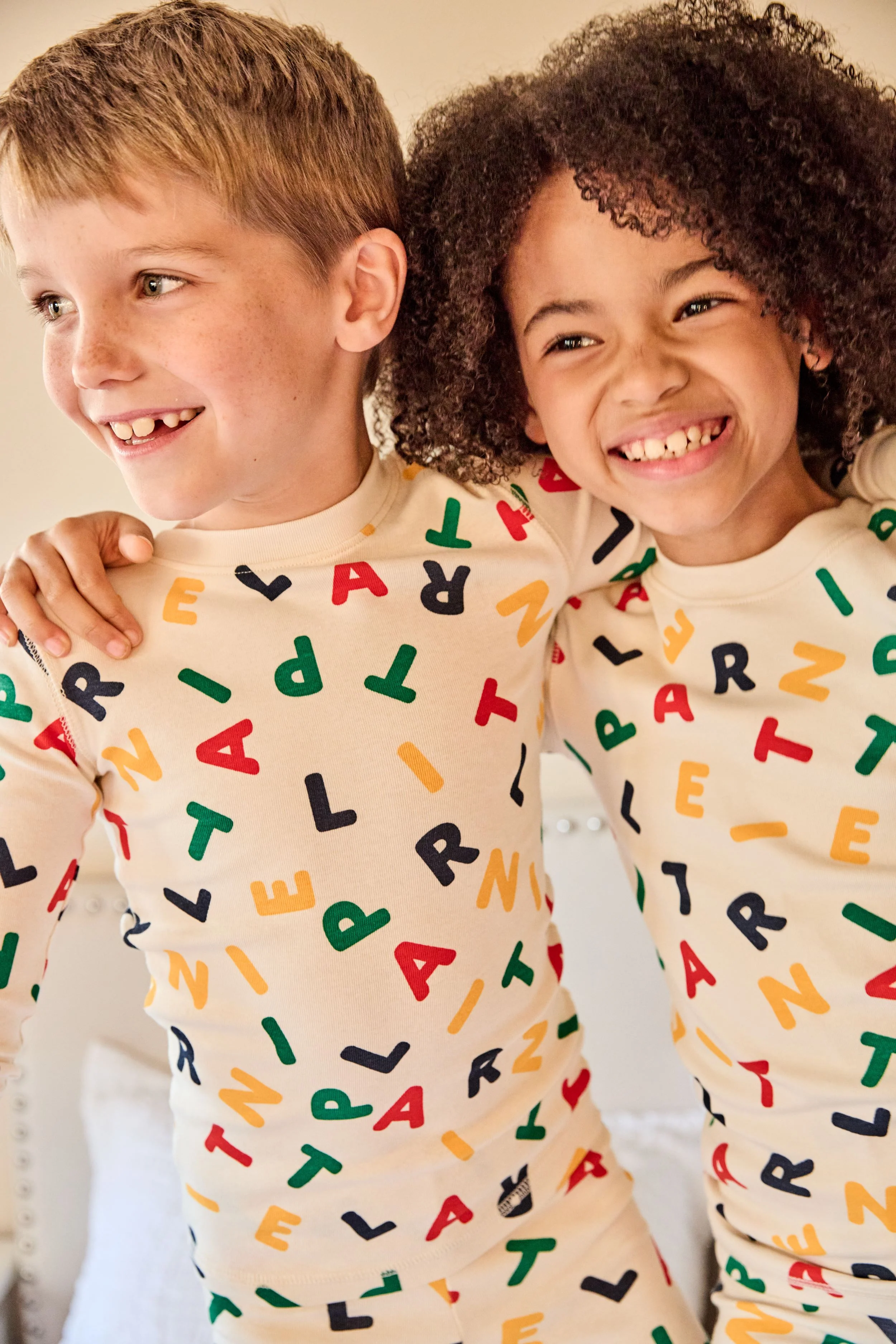 LITTLE PARNI CREAM ALPHABET PAJAMA SET - Image 2