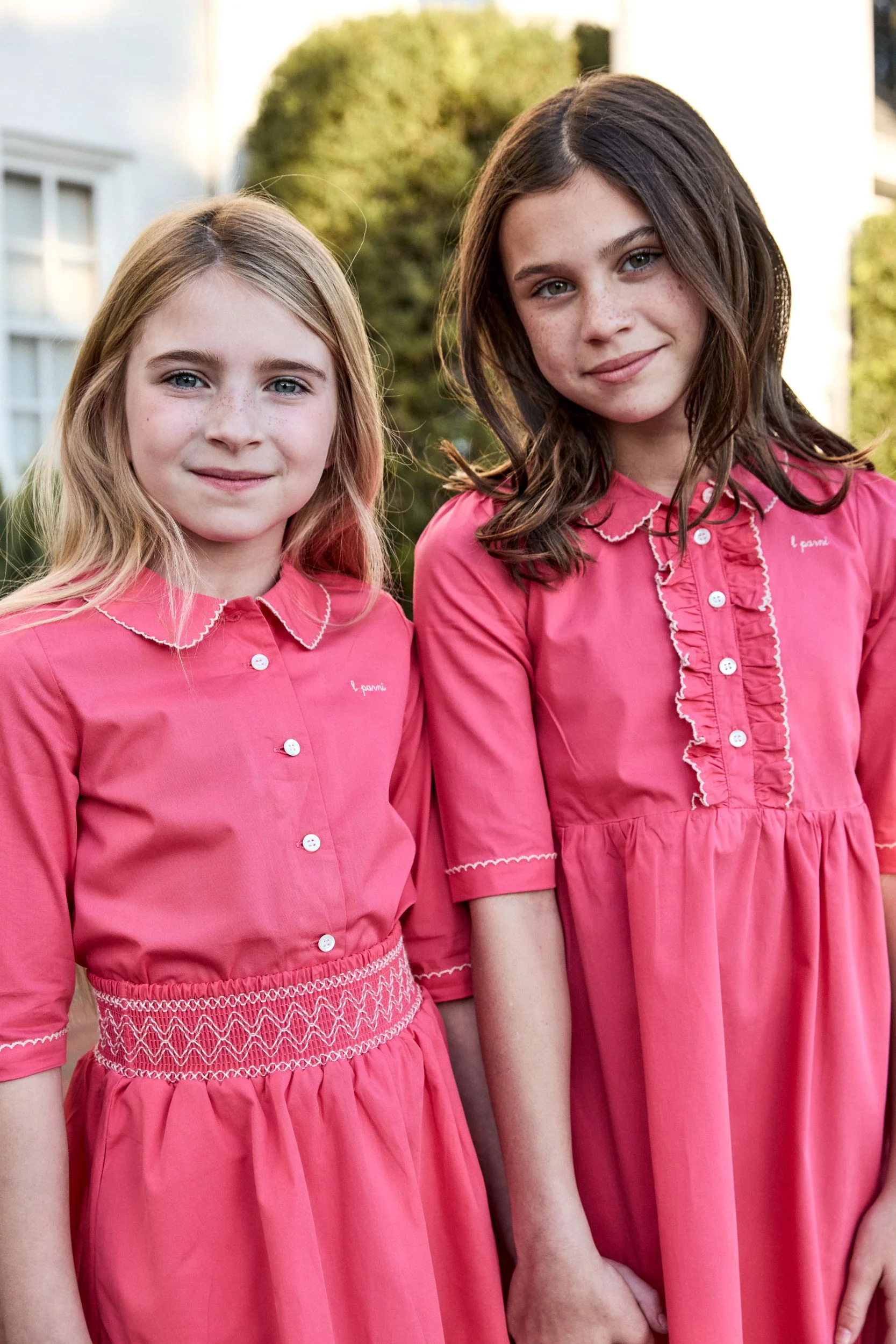 LITTLE PARNI PINK SCALLOP STITCH COLLAR DRESS - Image 3