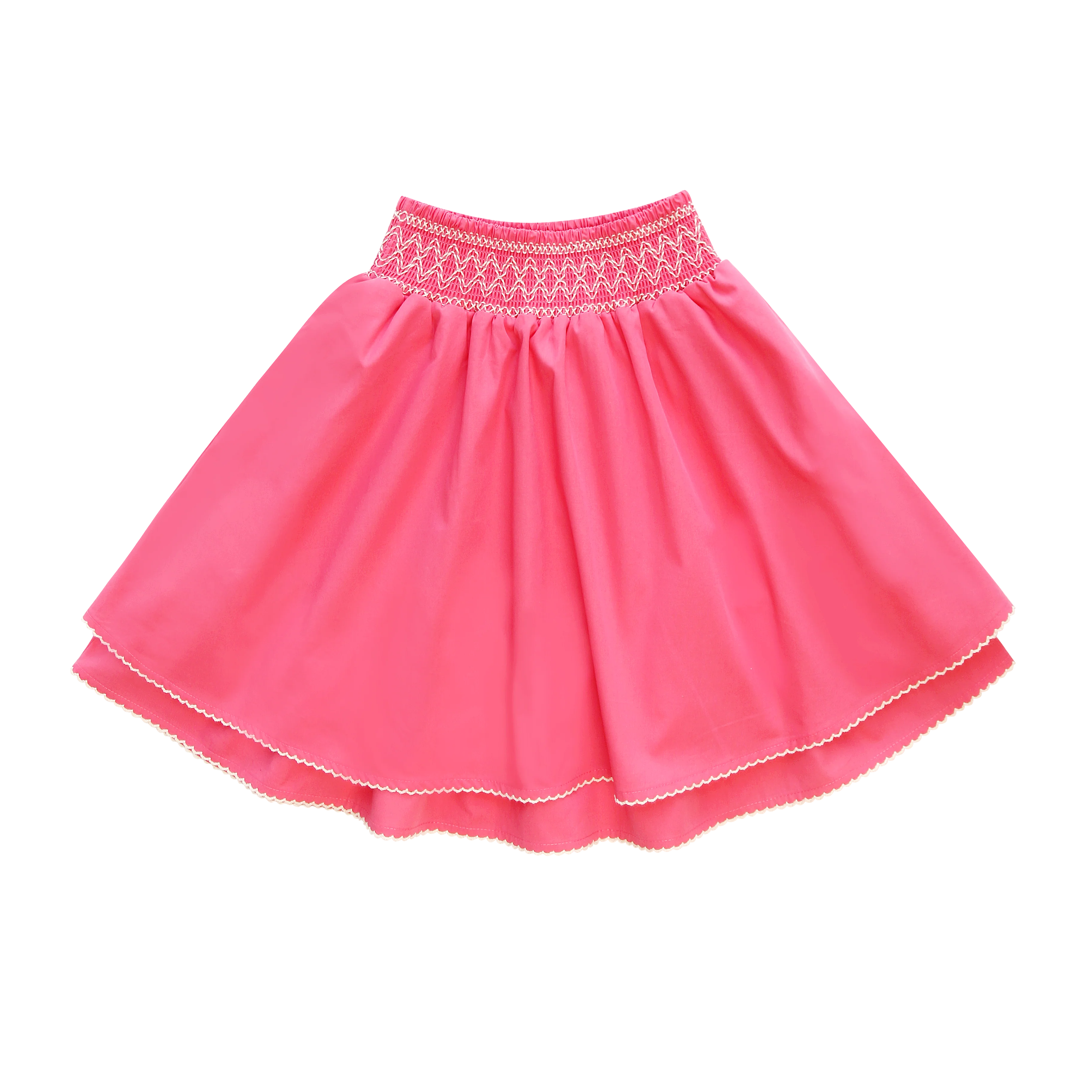 LITTLE PARNI PINK SMOCKED WAIST SKIRT