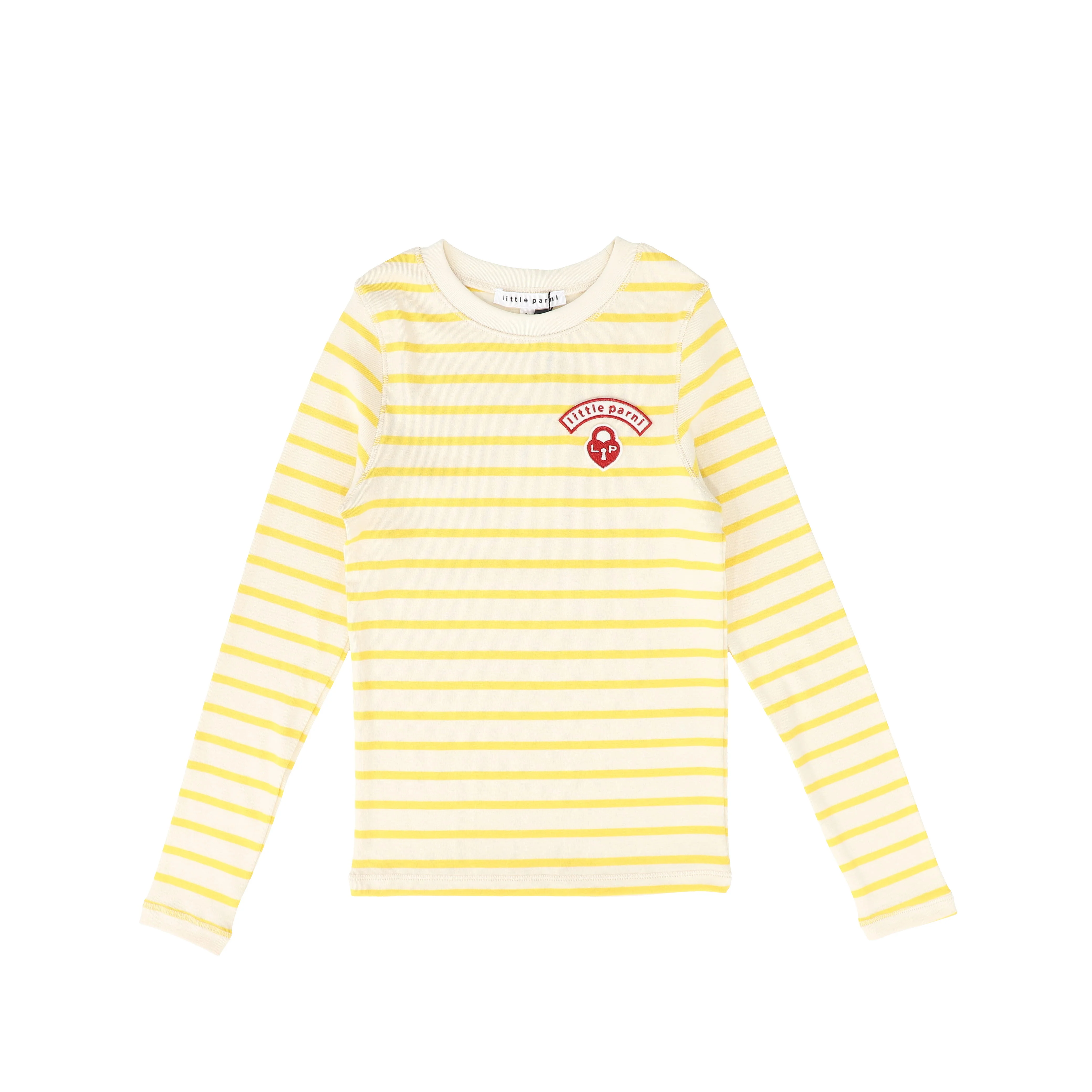 LITTLE PARNI YELLOW WIDE STRIPE T-SHIRT