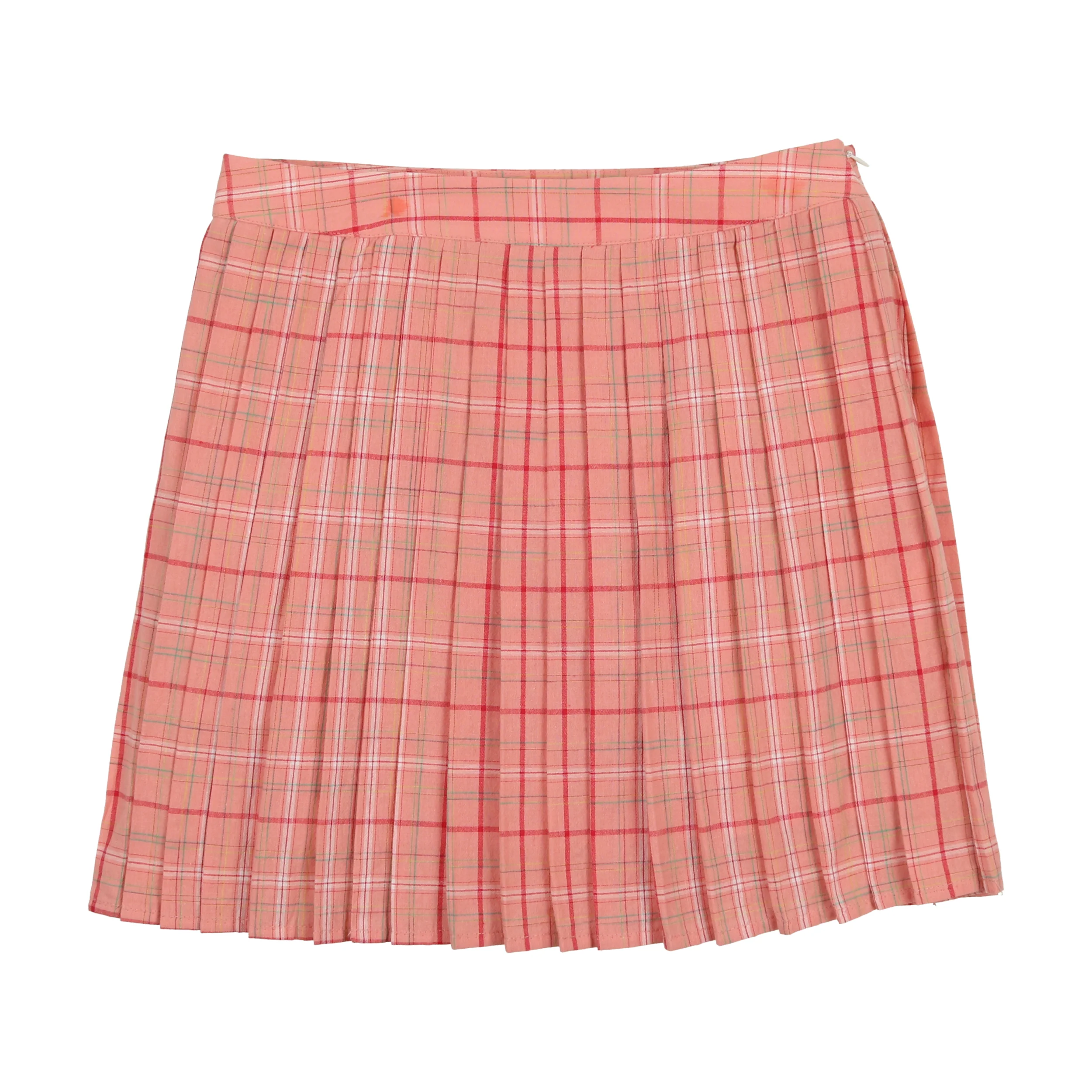 MAISONITA SALMON PLAID PLEATED SKIRT [FINAL SALE]