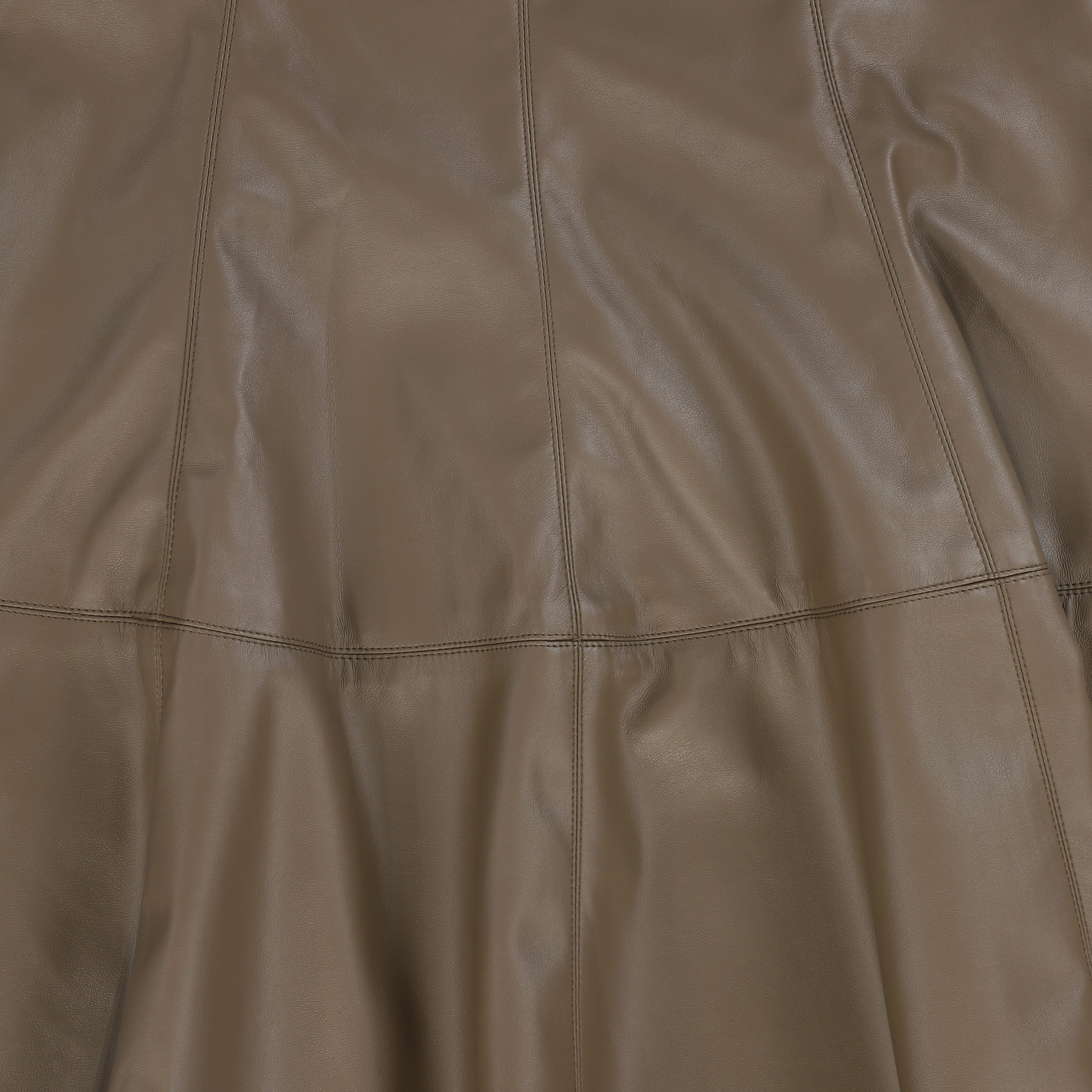 MALLORY AND MERLOT OLIVE GREEN LEATHER PANELED SEAM SKIRT [FINAL SALE] - Image 2