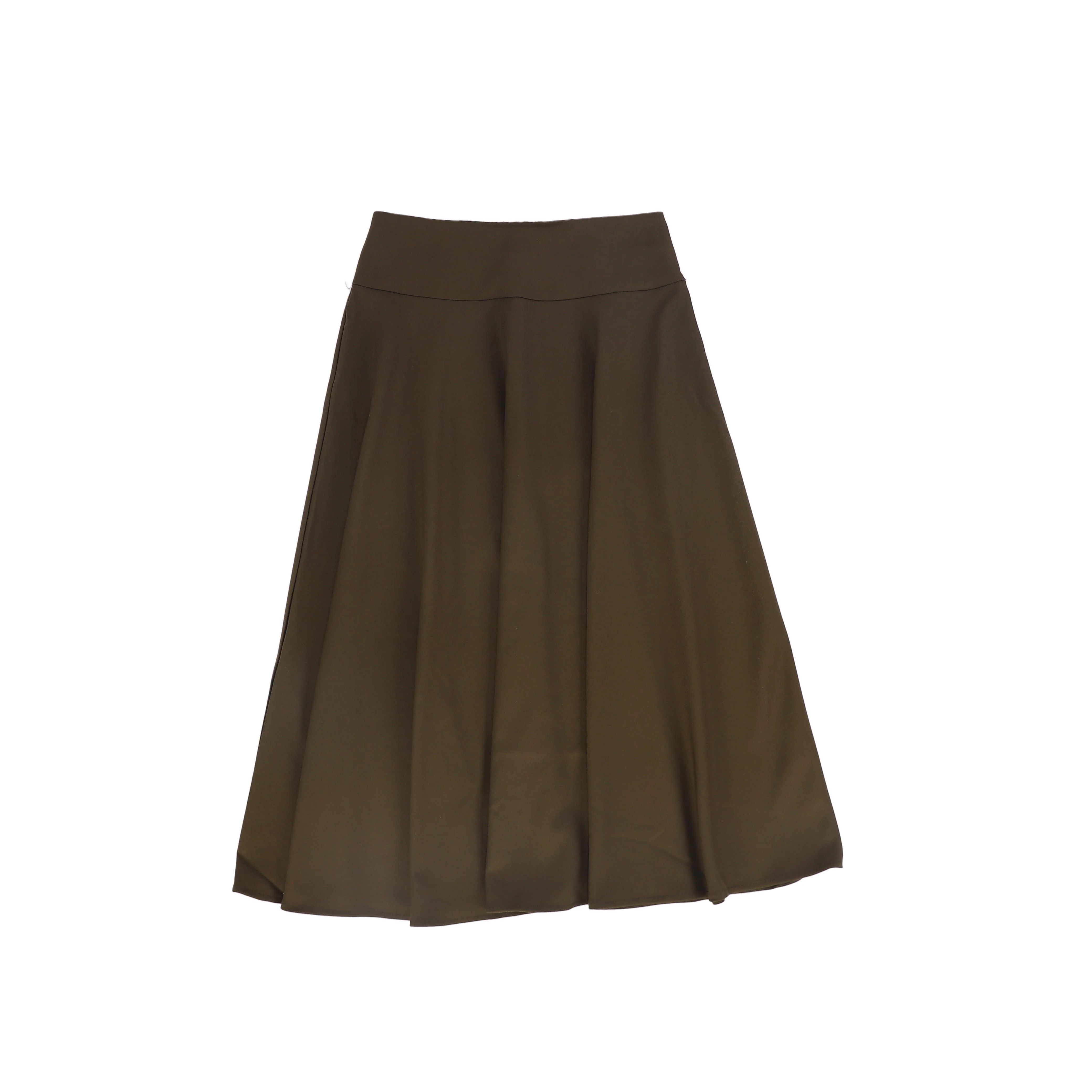 MALLORY AND MERLOT OLIVE GREEN WOOL DROP WAIST SKIRT [FINAL SALE]