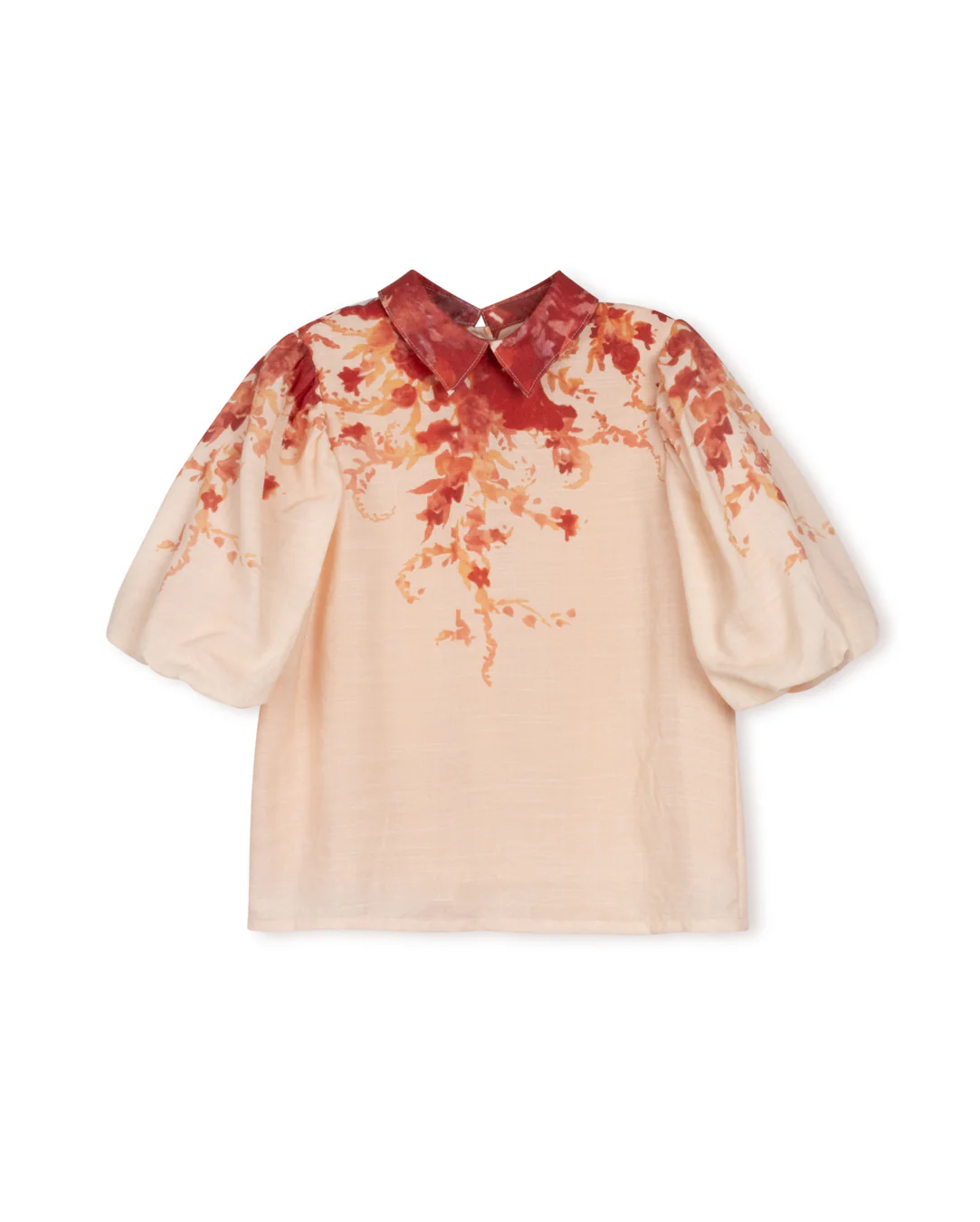 MALLORY AND MERLOT PEACH/RED FADED BLOUSE [FINAL SALE]