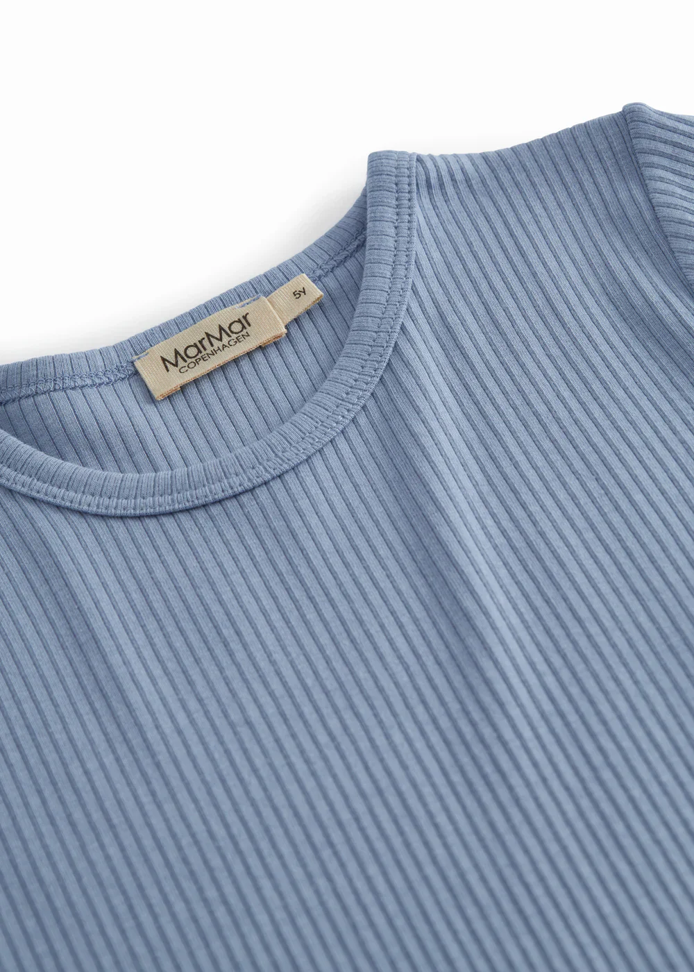 MARMAR COPENHAGEN DUSTY BLUE RIBBED T-SHIRT - Image 3