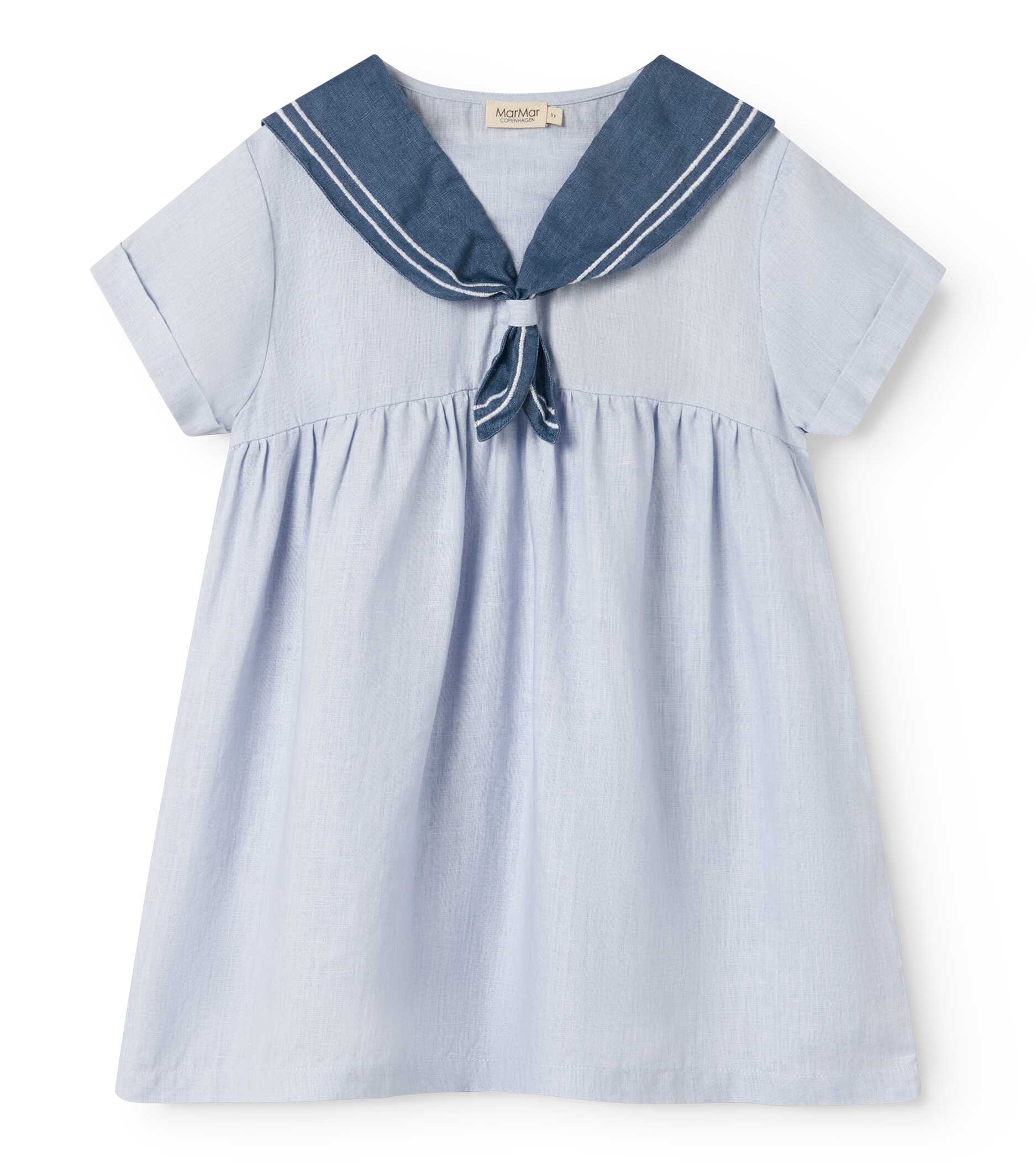 MARMAR COPENHAGEN BLUE LINEN SAILOR COLLAR DRESS - Image 2