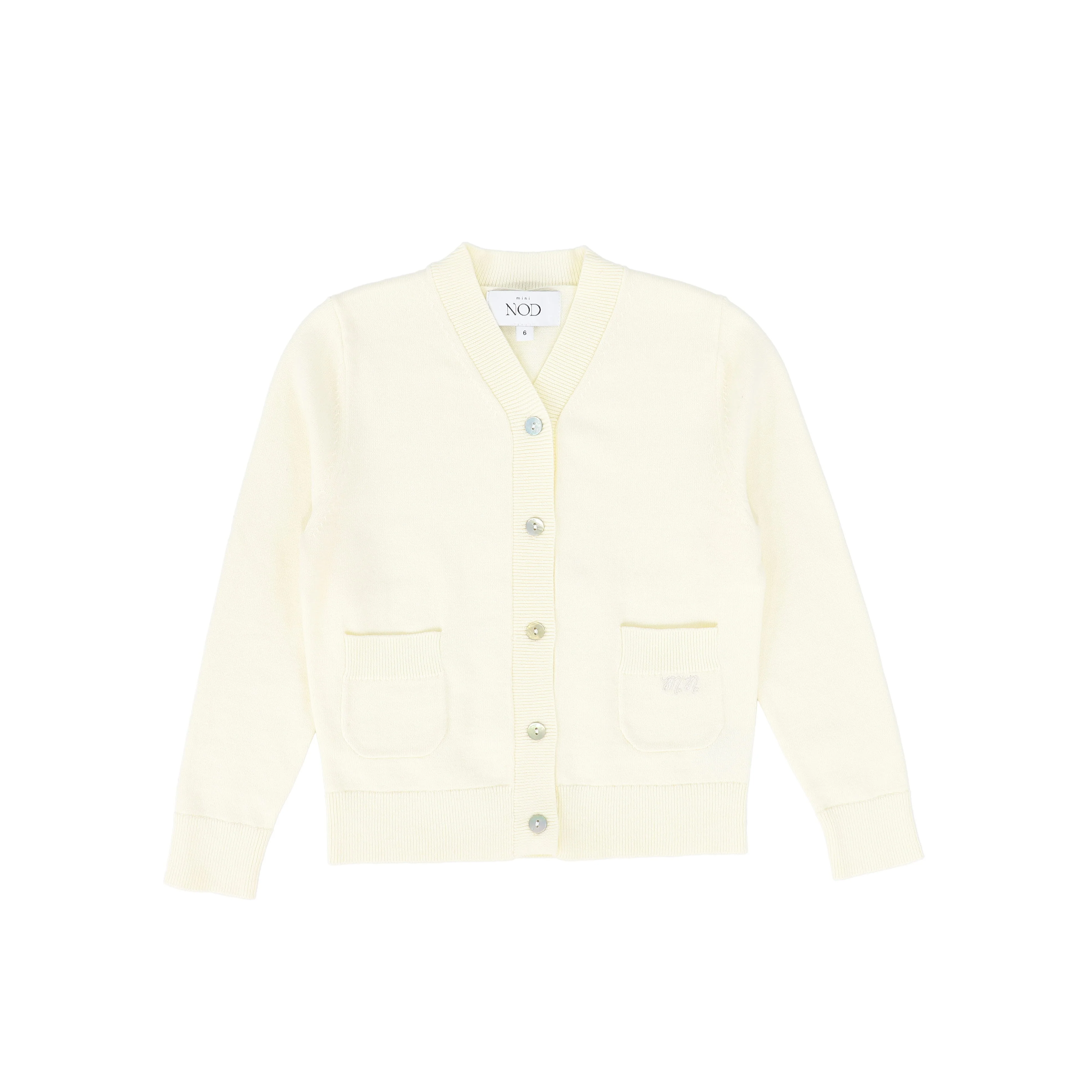 MINI NOD PALE YELLOW POCKET CARDIGAN