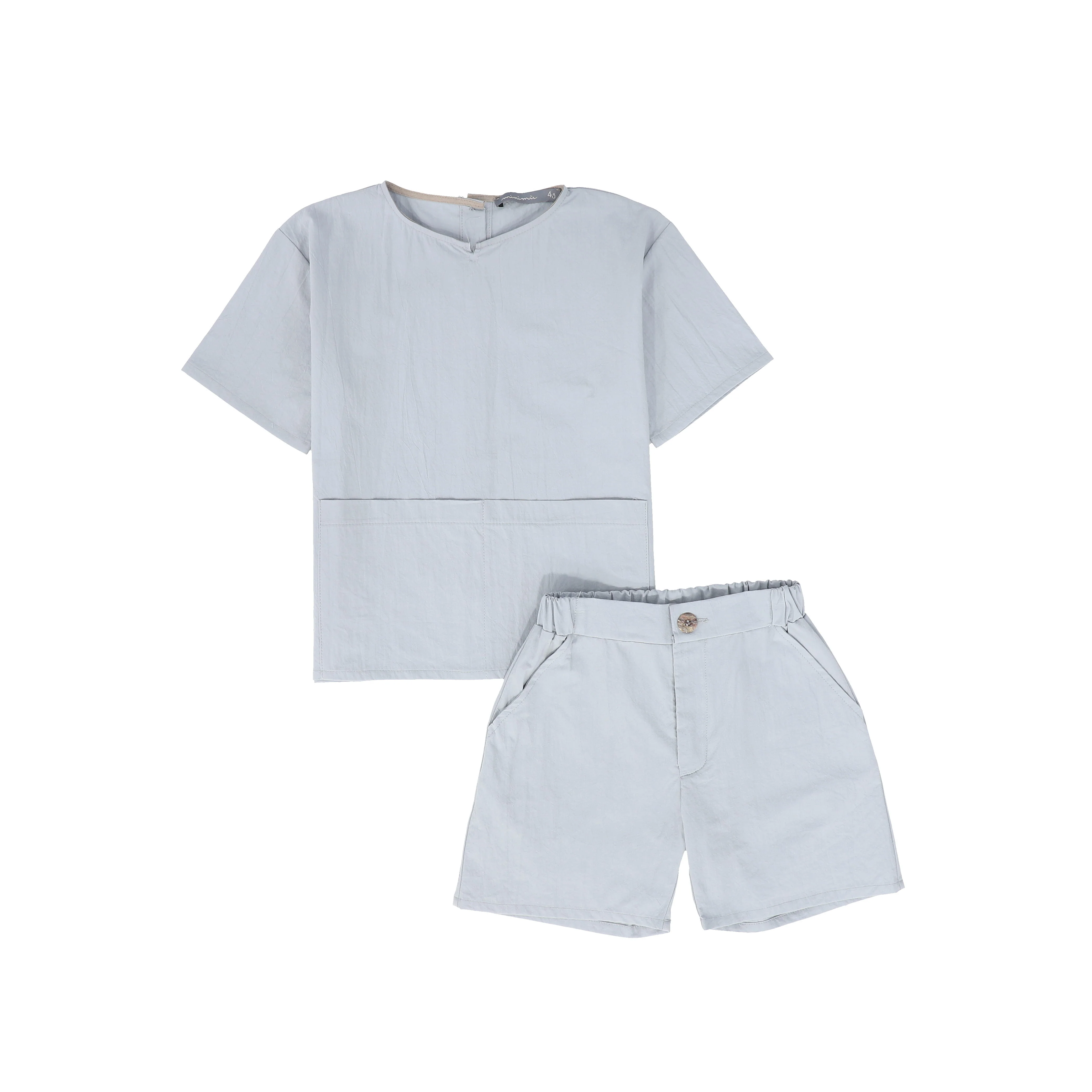 MINIMU LIGHT BLUE POCKET SHORTS SET