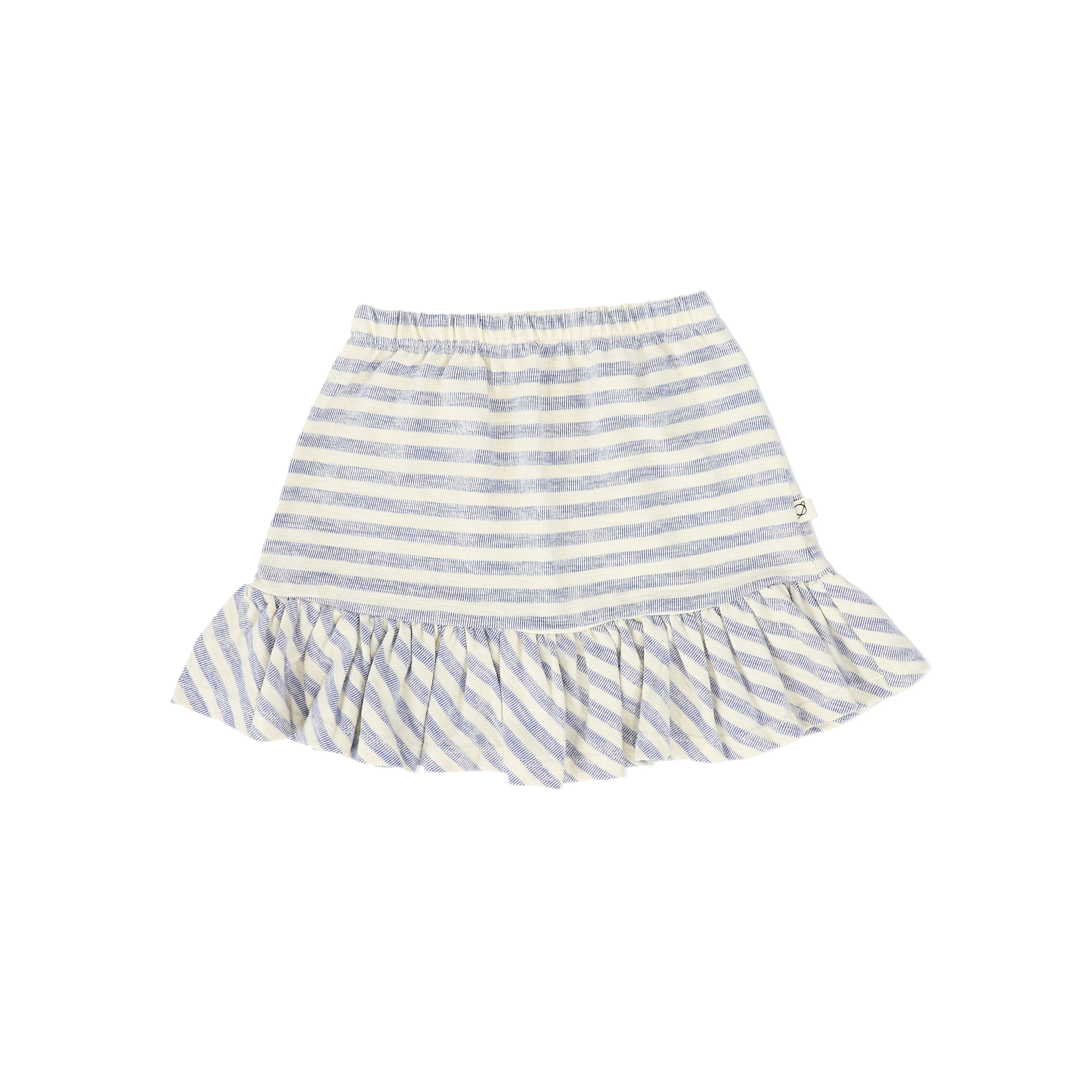 MY LITTE COZMO BLUE/ECRU STRIPED RUFFLE TRIM SKIRT [FINAL SALE] - Image 2