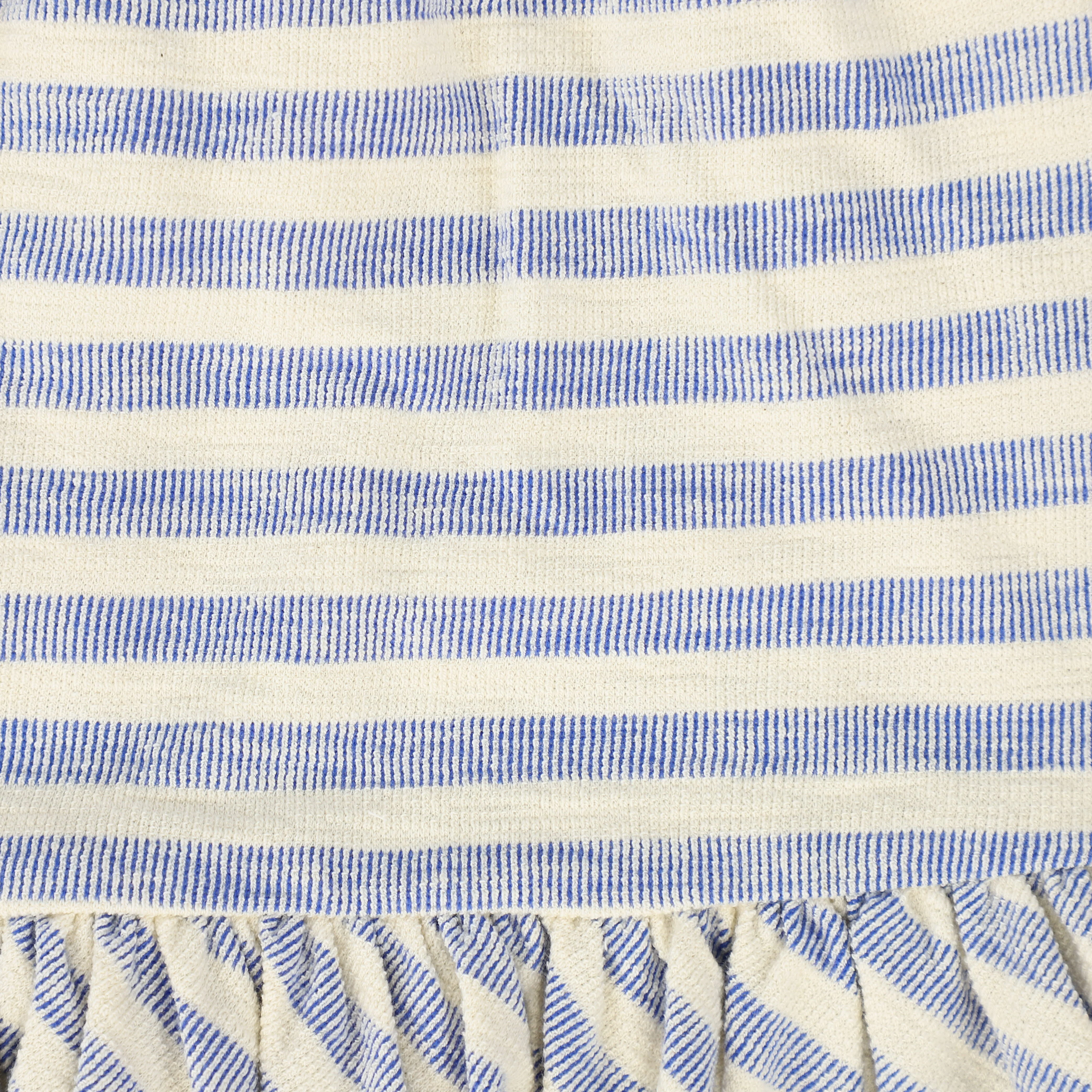 MY LITTE COZMO BLUE/ECRU STRIPED RUFFLE TRIM SKIRT [FINAL SALE] - Image 3