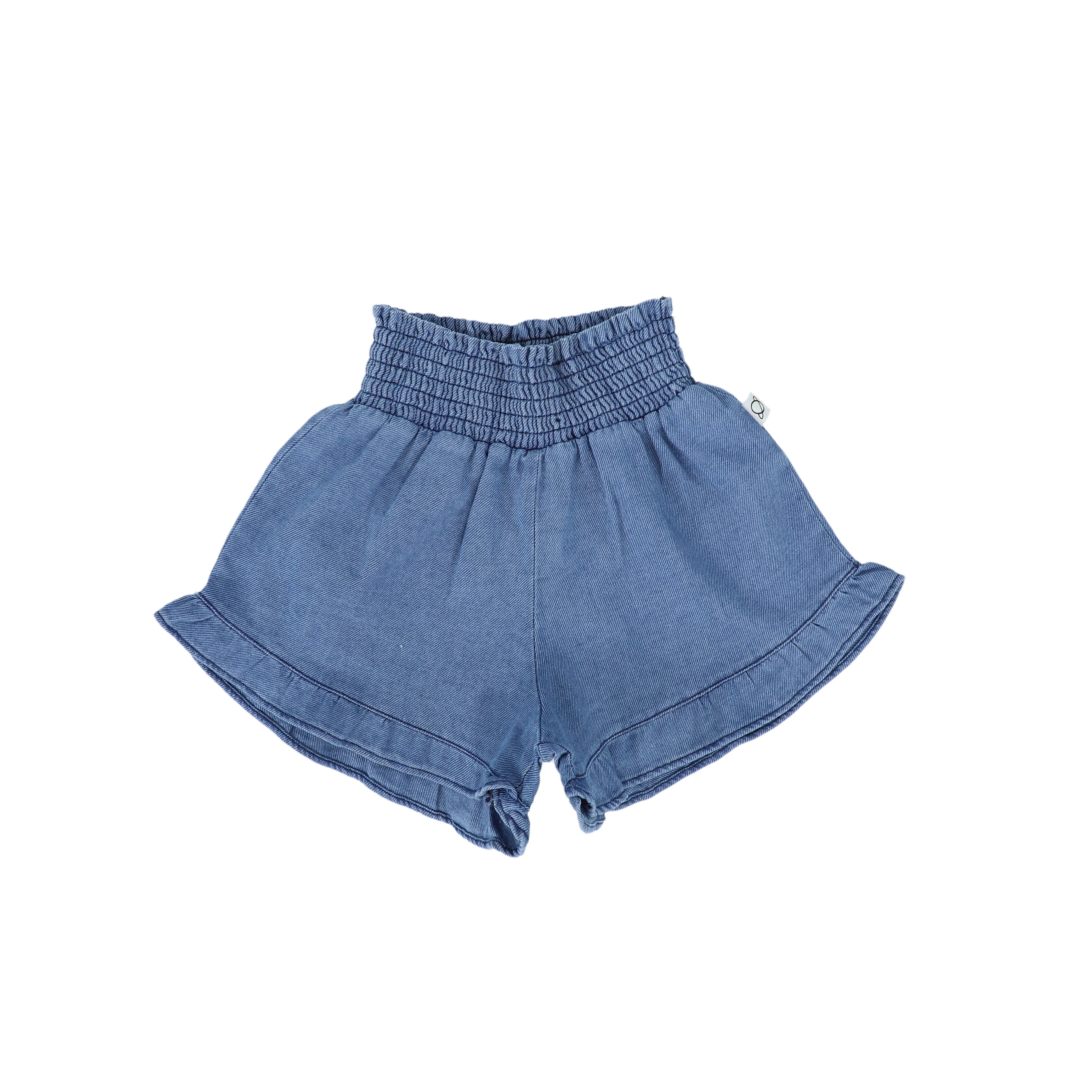 MY LITTLE COZMO BLUE TWILL DENIM SHORTS [FINAL SALE]