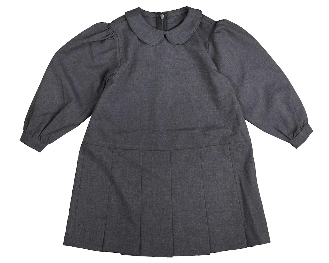 NOMA DUSKY BLUE PETER PAN COLLAR DROP WAIST DRESS [FINAL SALE]
