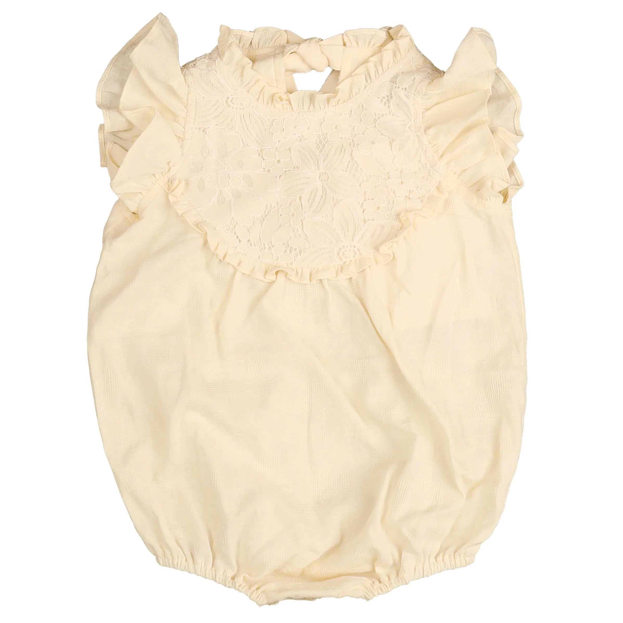 NOMA IVORY LACE FLUTTER SLEEVE ROMPER