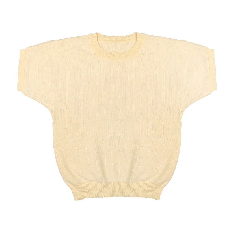 NOMA PALE YELLOW PIQUE SS SWEATER
