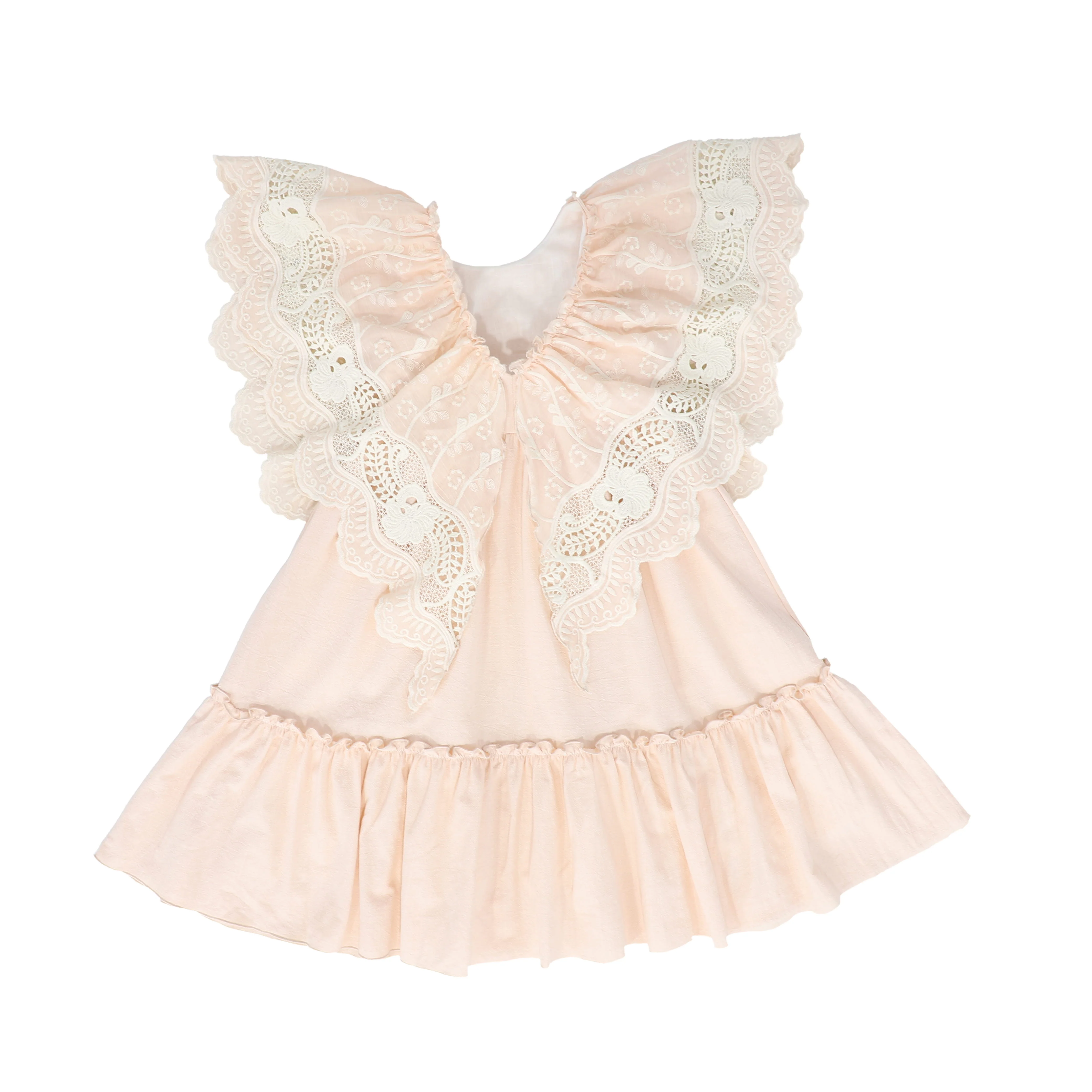 NUECES LIGHT PINK LACE SLEEVE TIERED DRESS [FINAL SALE] - Image 2