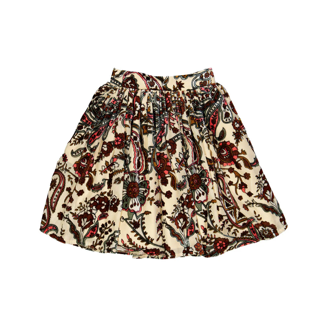 OLIVIA ROHDE BIEGE BLACK/RED FLORAL FLARE SKIRT [FINAL SALE]