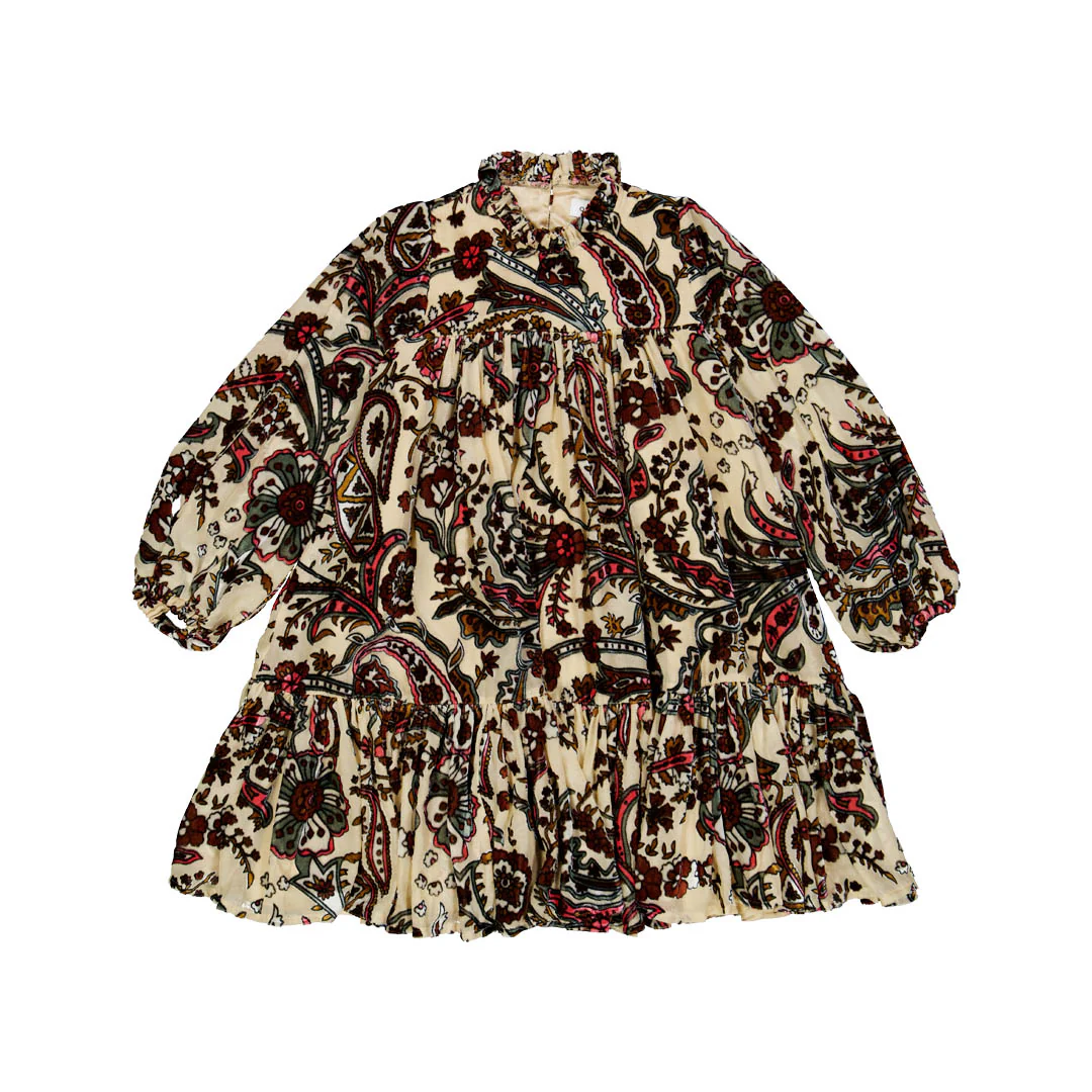 OLIVIA ROHDE BIEGE BLACK/RED FLORAL RUFFLE COLLAR DRESS [FINAL SALE]