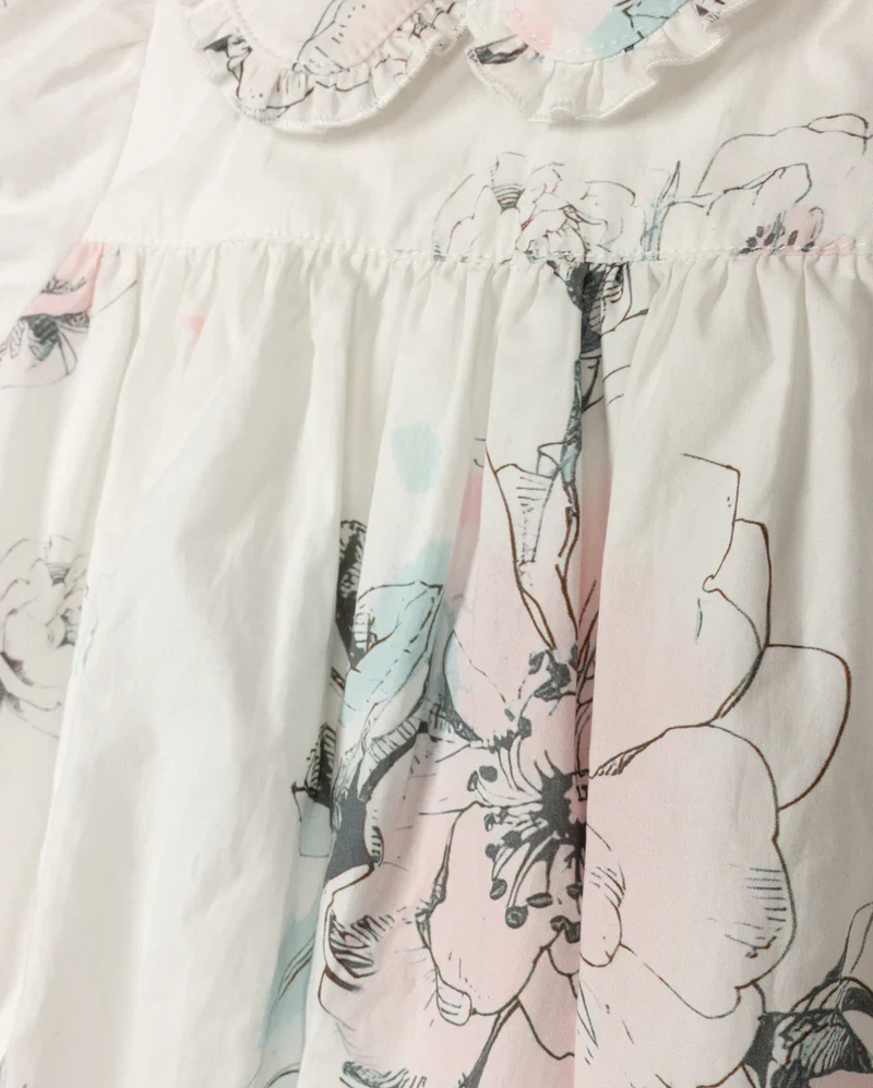 ONE CHILD IVORY PASTEL FLORAL ROMPER - Image 2