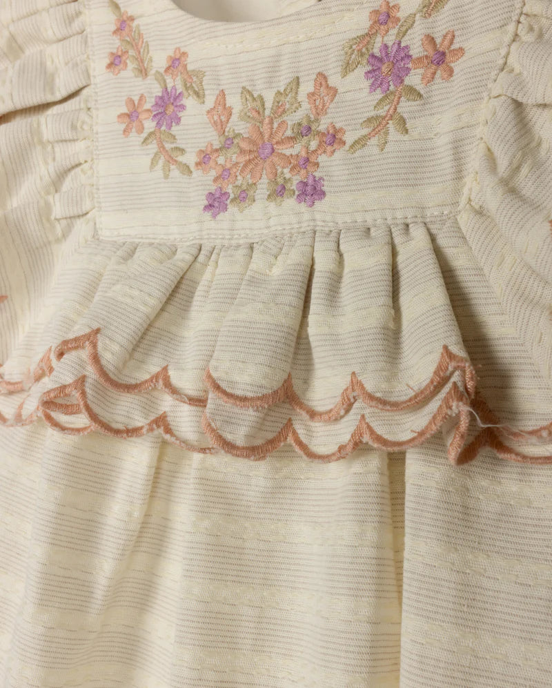 ONE CHILD OATMEAL FLOWY DETAILED ROMPER - Image 2