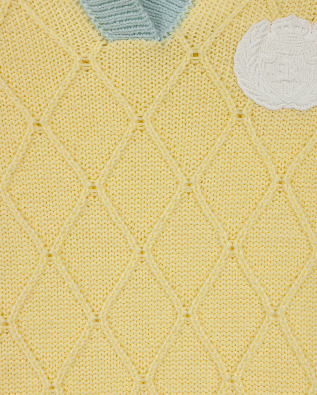 ONE CHILD YELLOW DIAMOND PRINT COLLAR SWEATER - Image 2