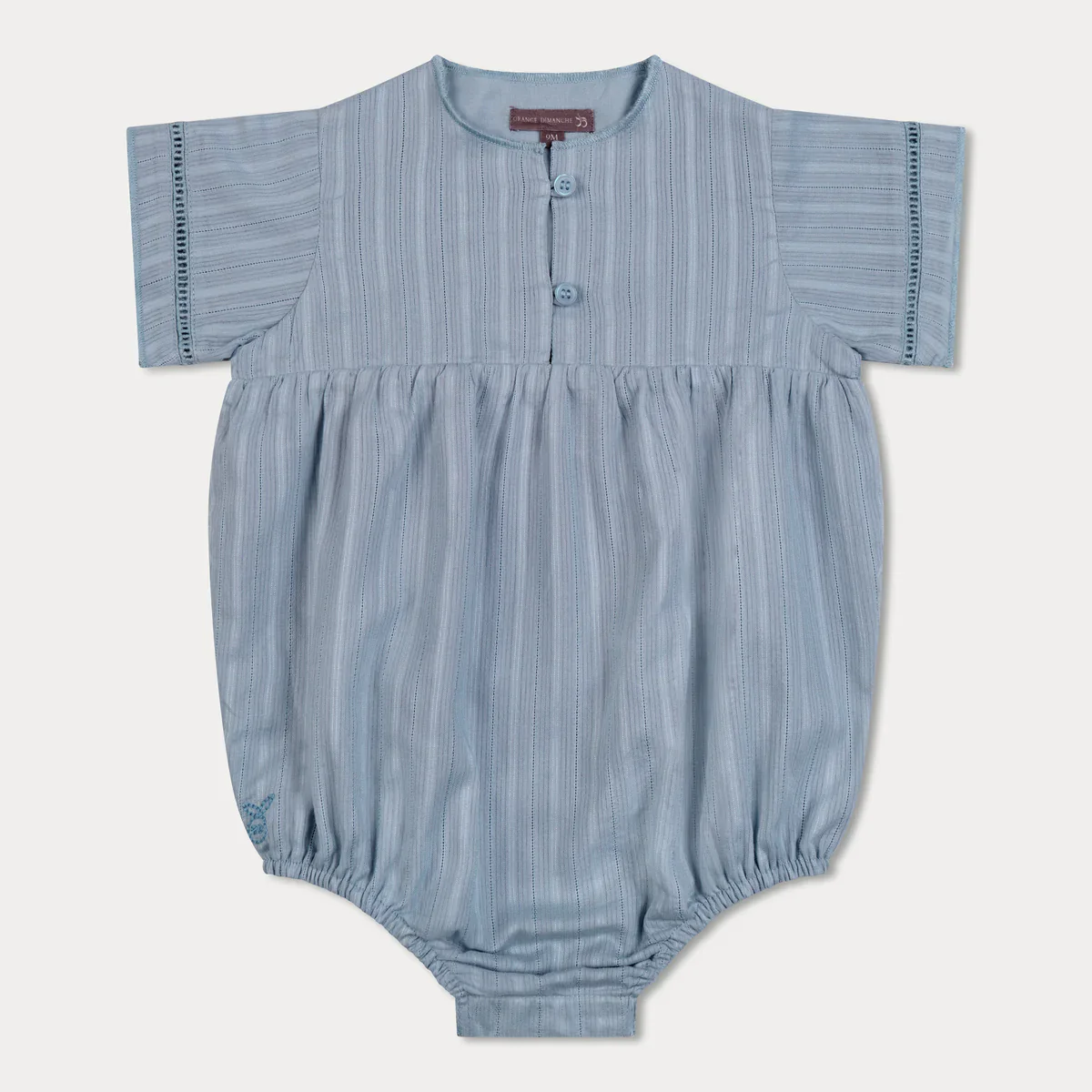 ORANGE DIMANCHE BLUE TEXTURED ROMPER