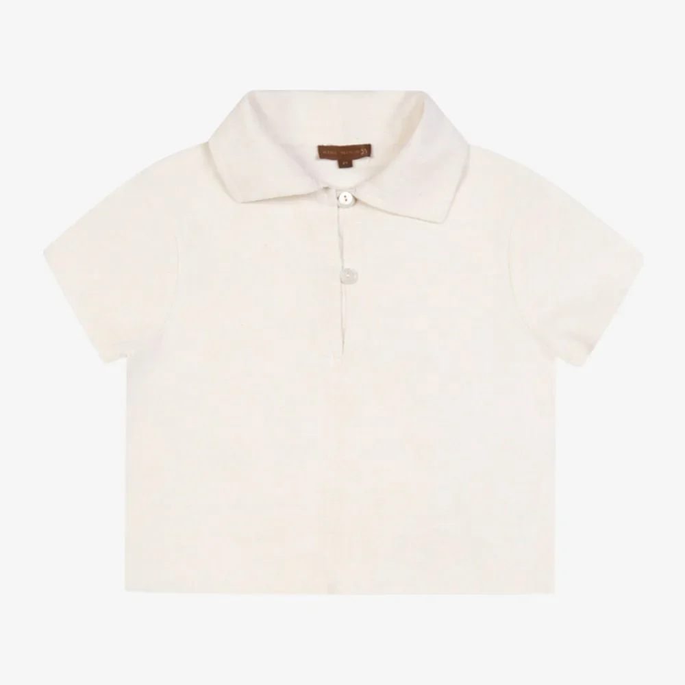 ORANGE DIMANCHE OFF WHITE LINEN COLLAR SHIRT