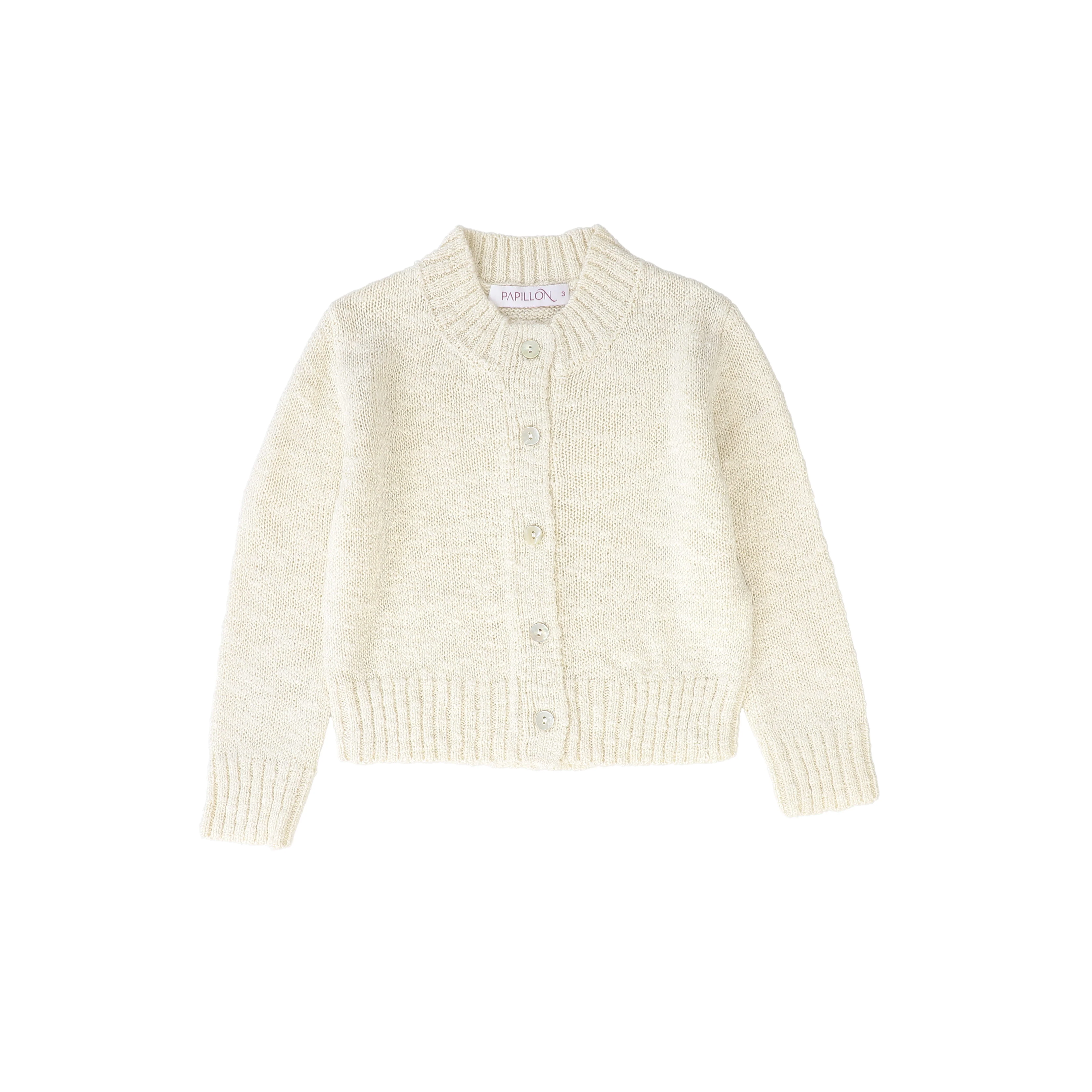 PAPILLON CREAM WOOL KNIT CARDIGAN [FINAL SALE]