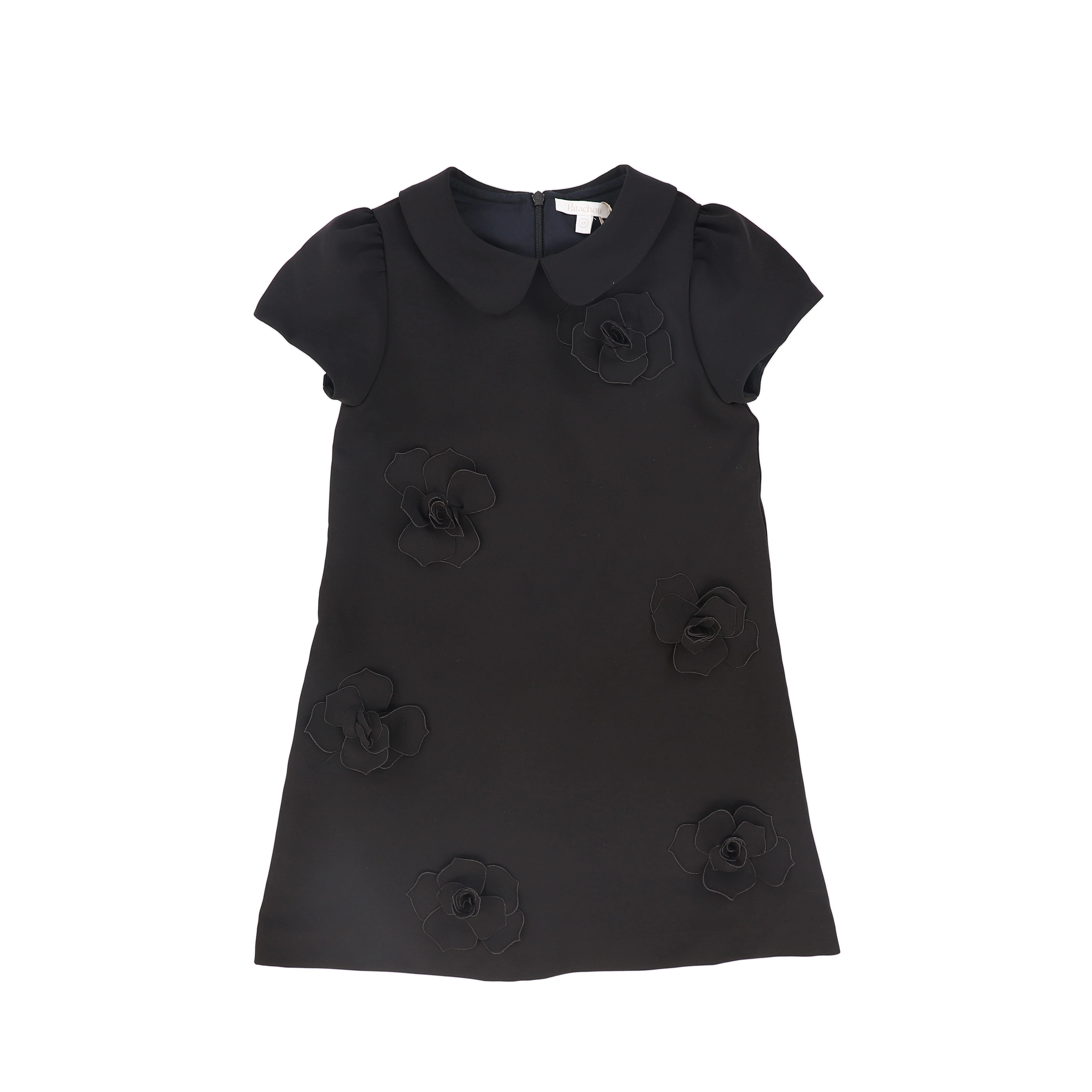 PATACHOU BLACK FLOWER APPLIQUE DRESS [FINAL SALE]