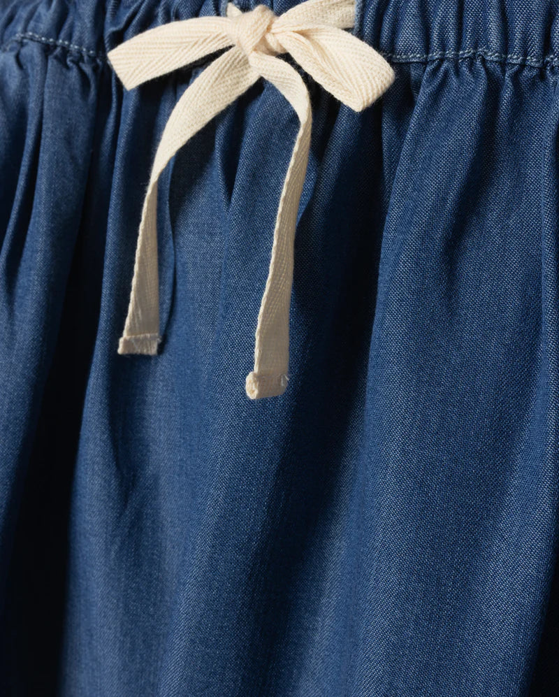 PHIL AND PHOEBE DENIM FLAKE CHAMBRAY DRAWSTRING SKIRT - Image 2