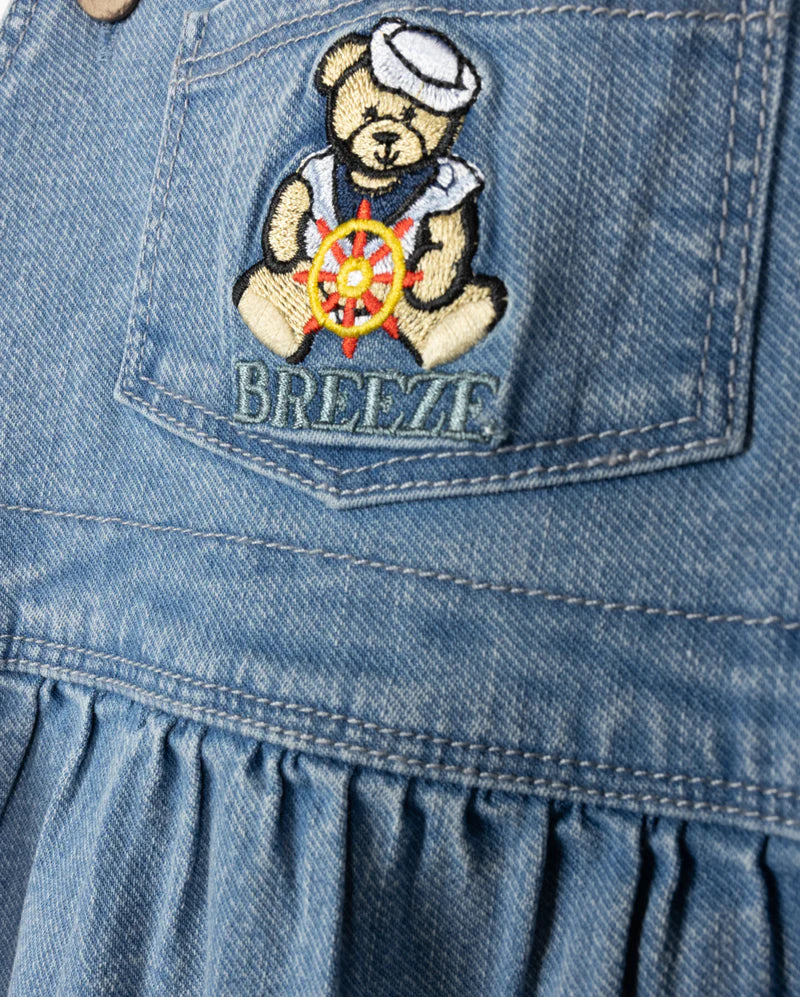 PHIL AND PHOEBE DENIM TEDDY BEAR PATCH ROMPER - Image 2